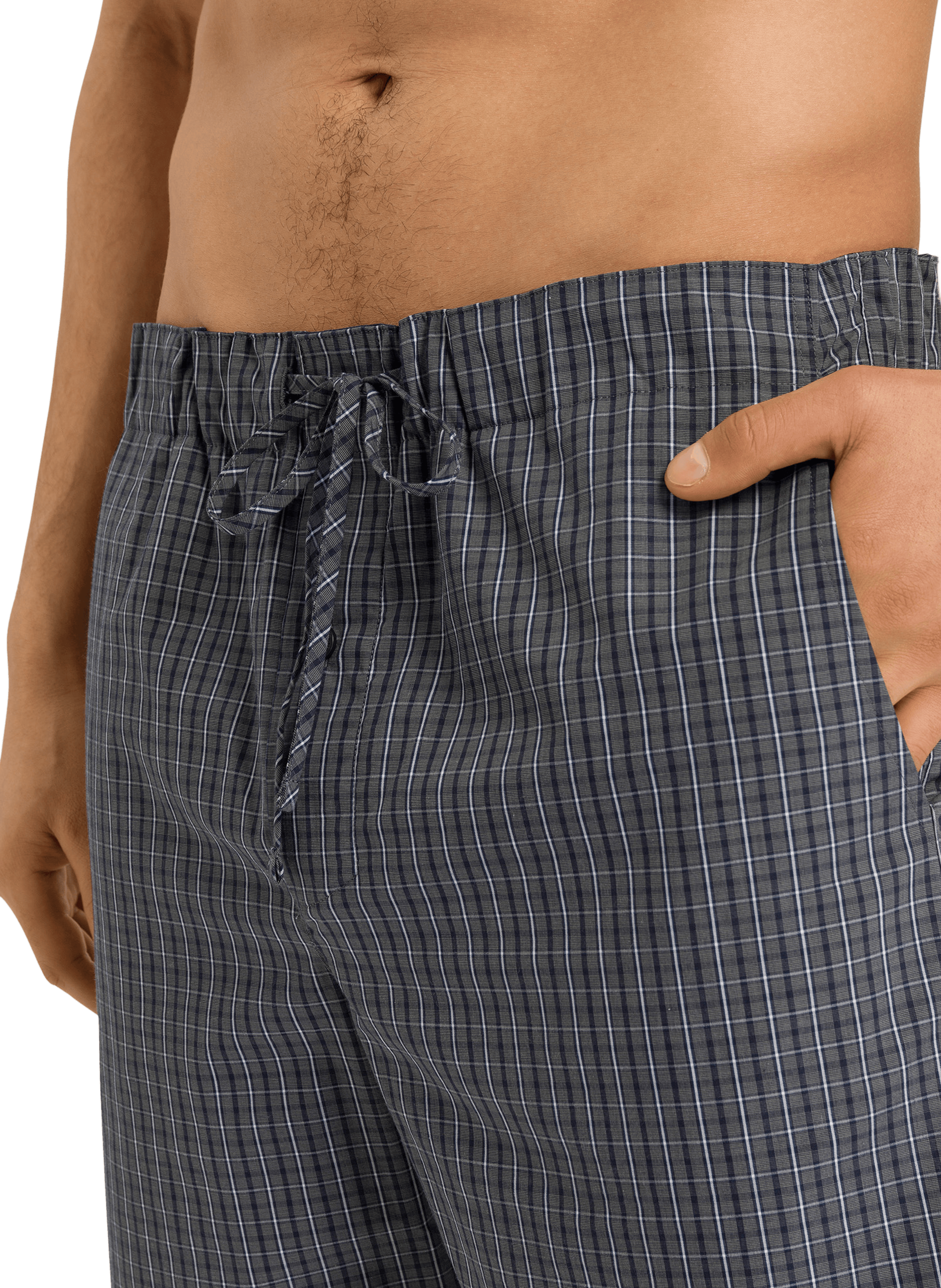 Cotton check pyjama shorts HANRO Grey