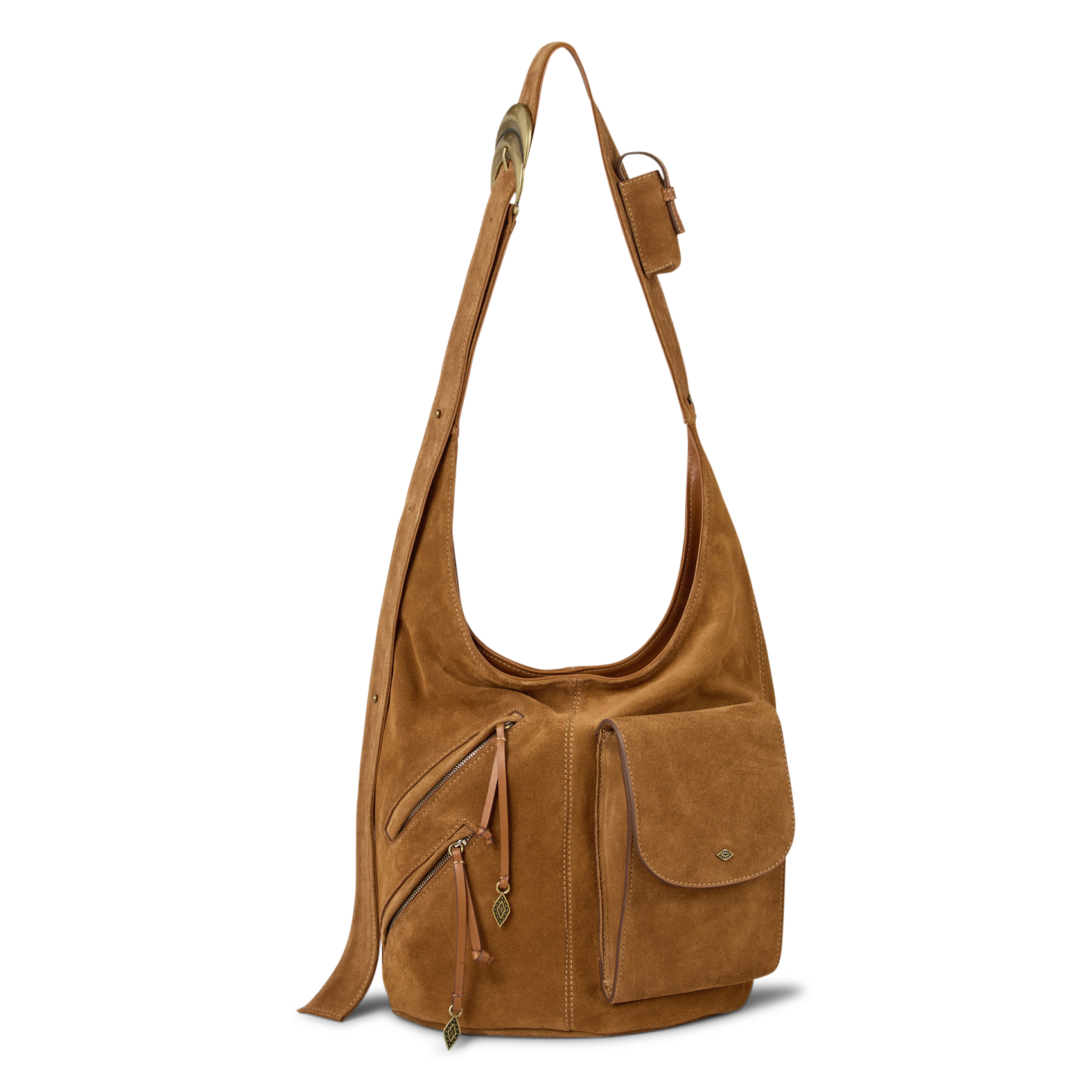 Sac porté épaule multipoches en cuir youyou BA&SH Marron