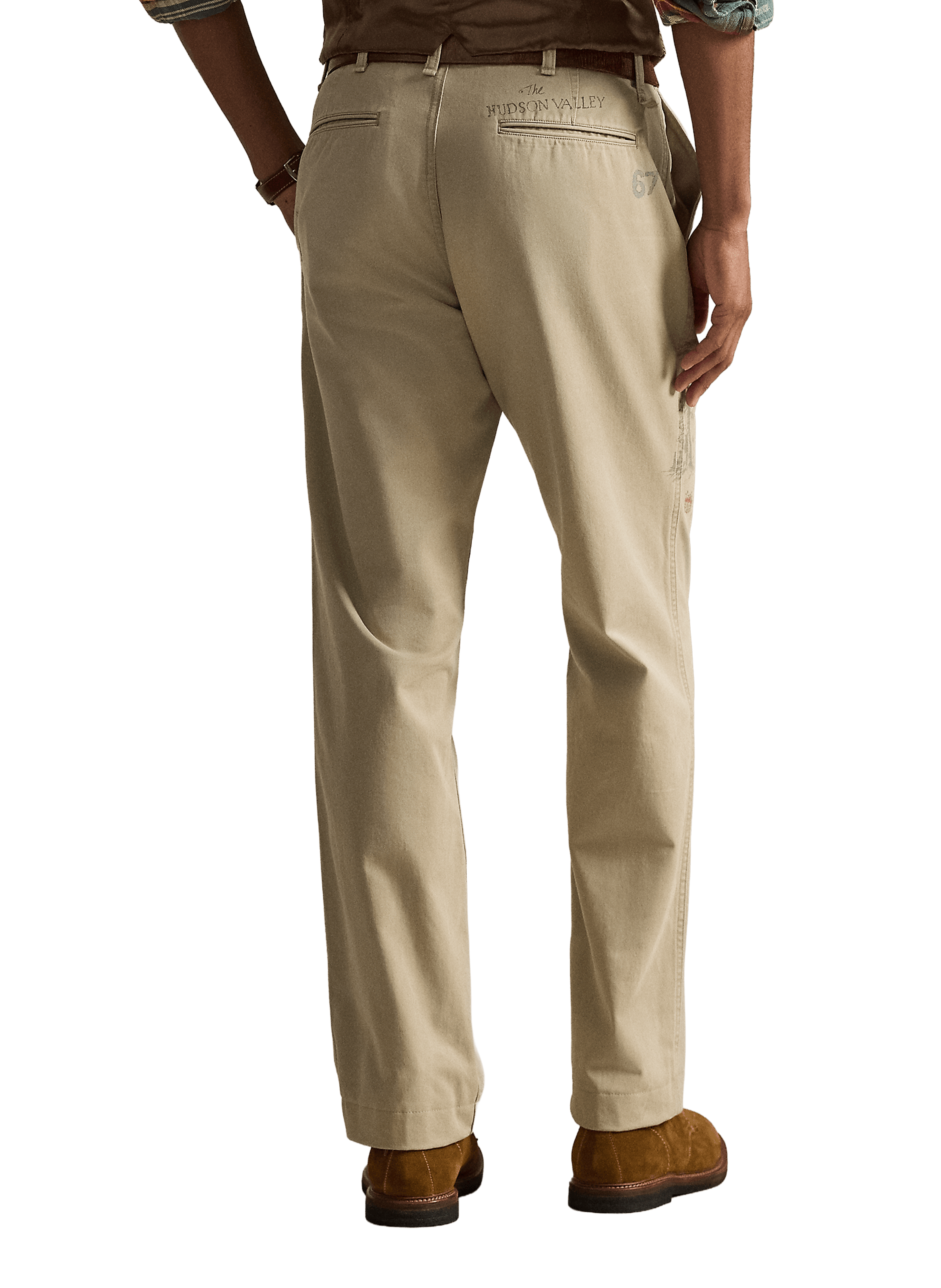 Pantalon droit imprimé en coton POLO RALPH LAUREN Beige
