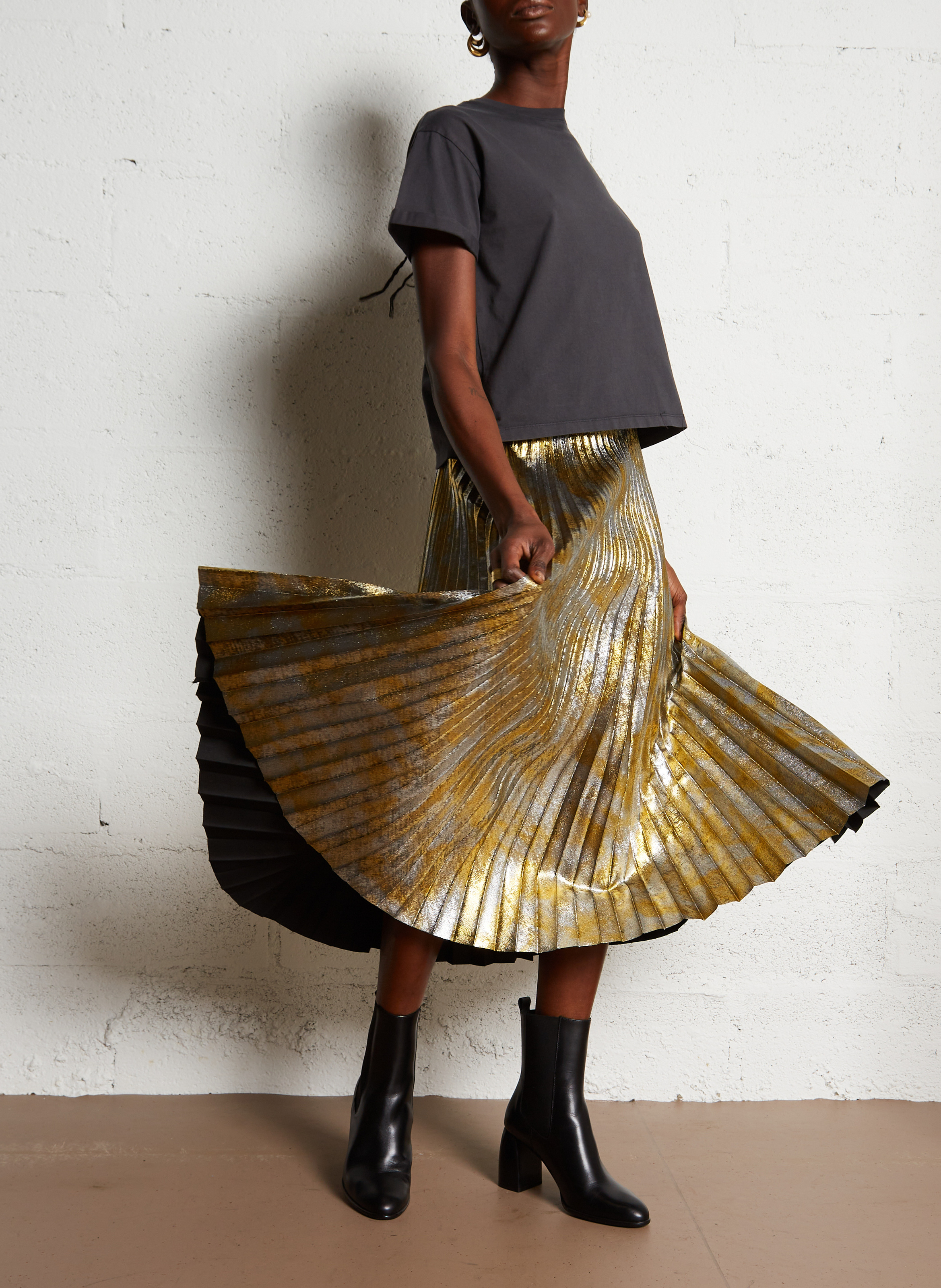 Tee-shirt col rond en coton rosie BA&SH Noir