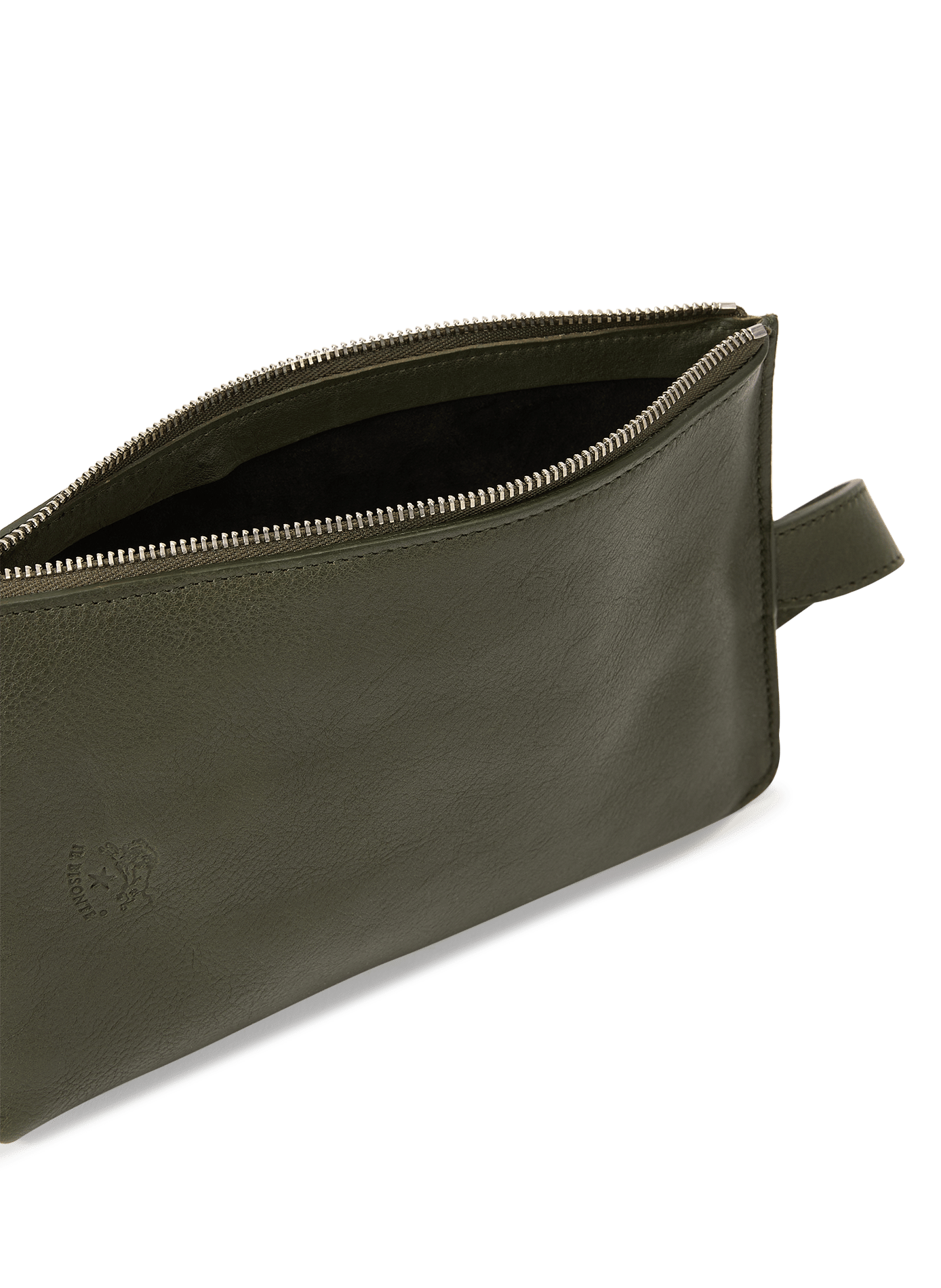 Cowhide leather bum bag IL BISONTE Khaki