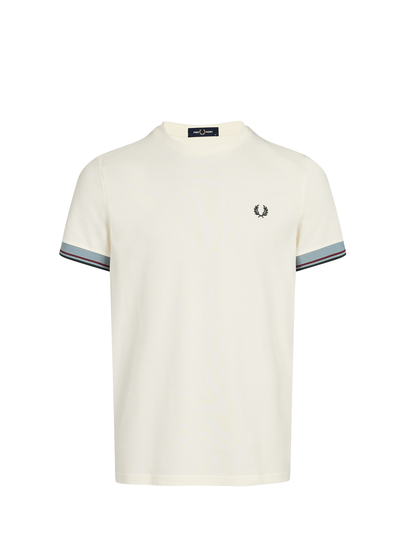 Cotton T-shirt with logo embroidery FRED PERRY Beige