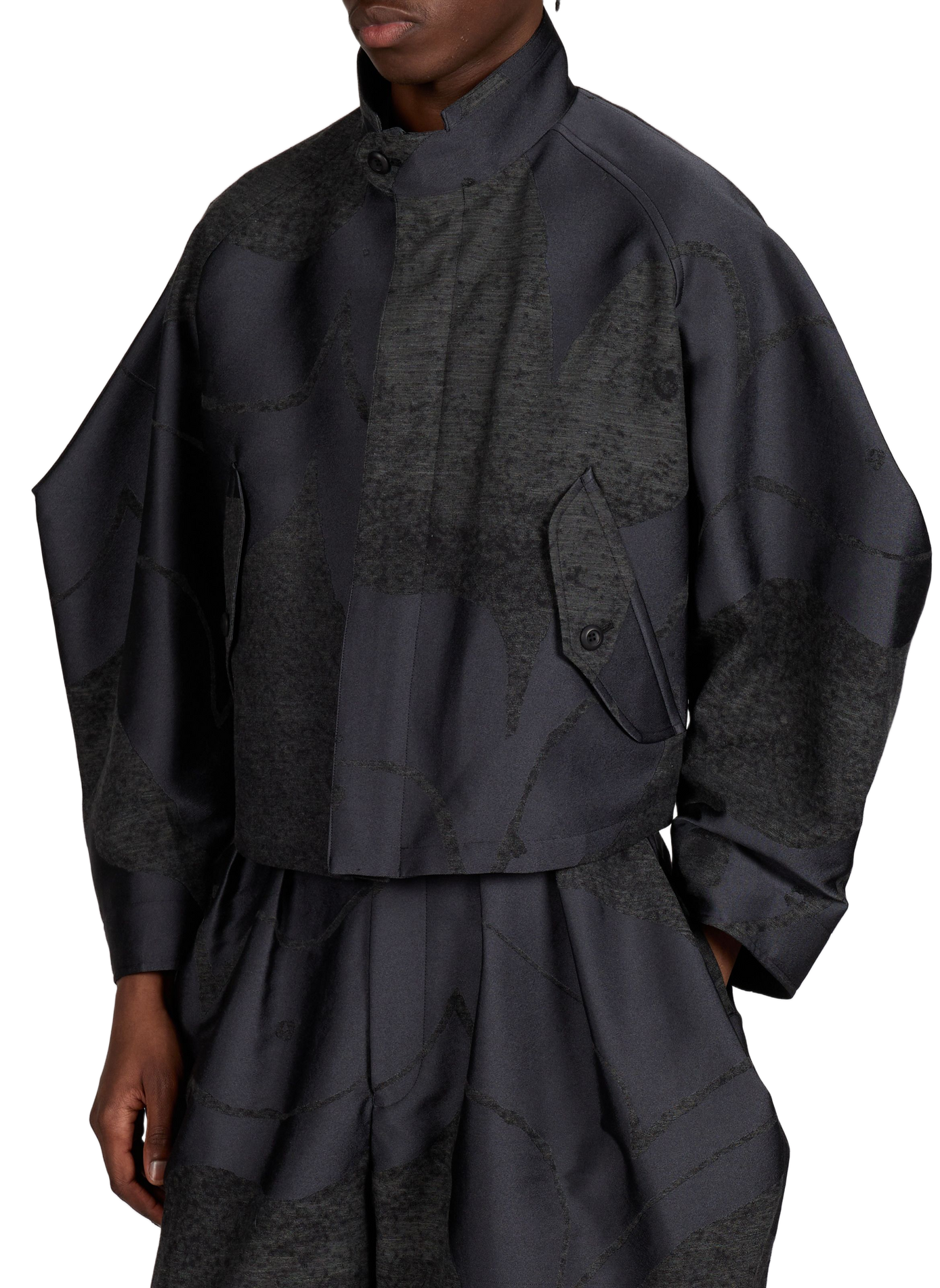 Blouson ample avec empiècement ISSEY MIYAKE Noir