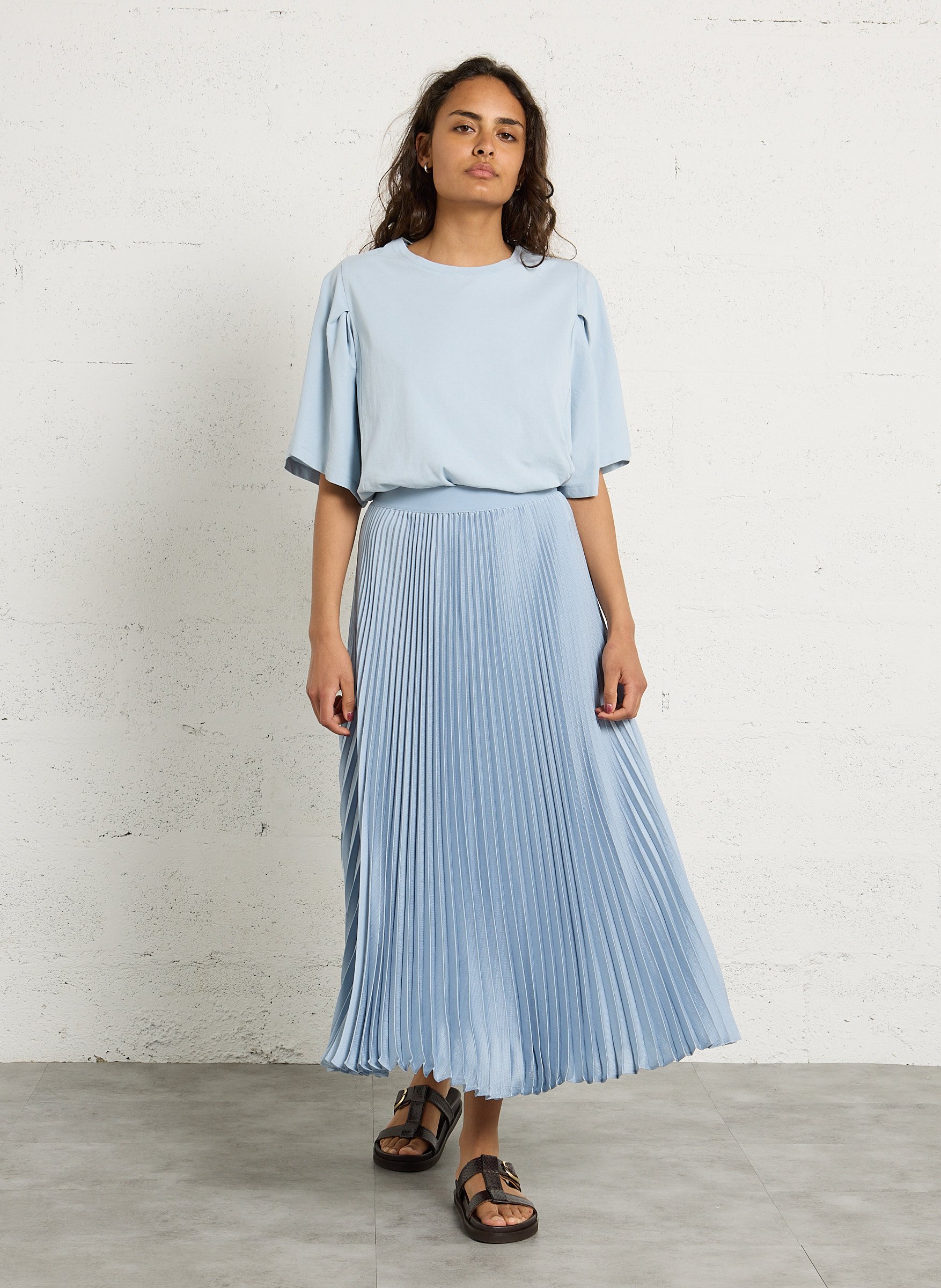 Tee-shirt oversize col rond en coton loreen MAISON 123 Bleu