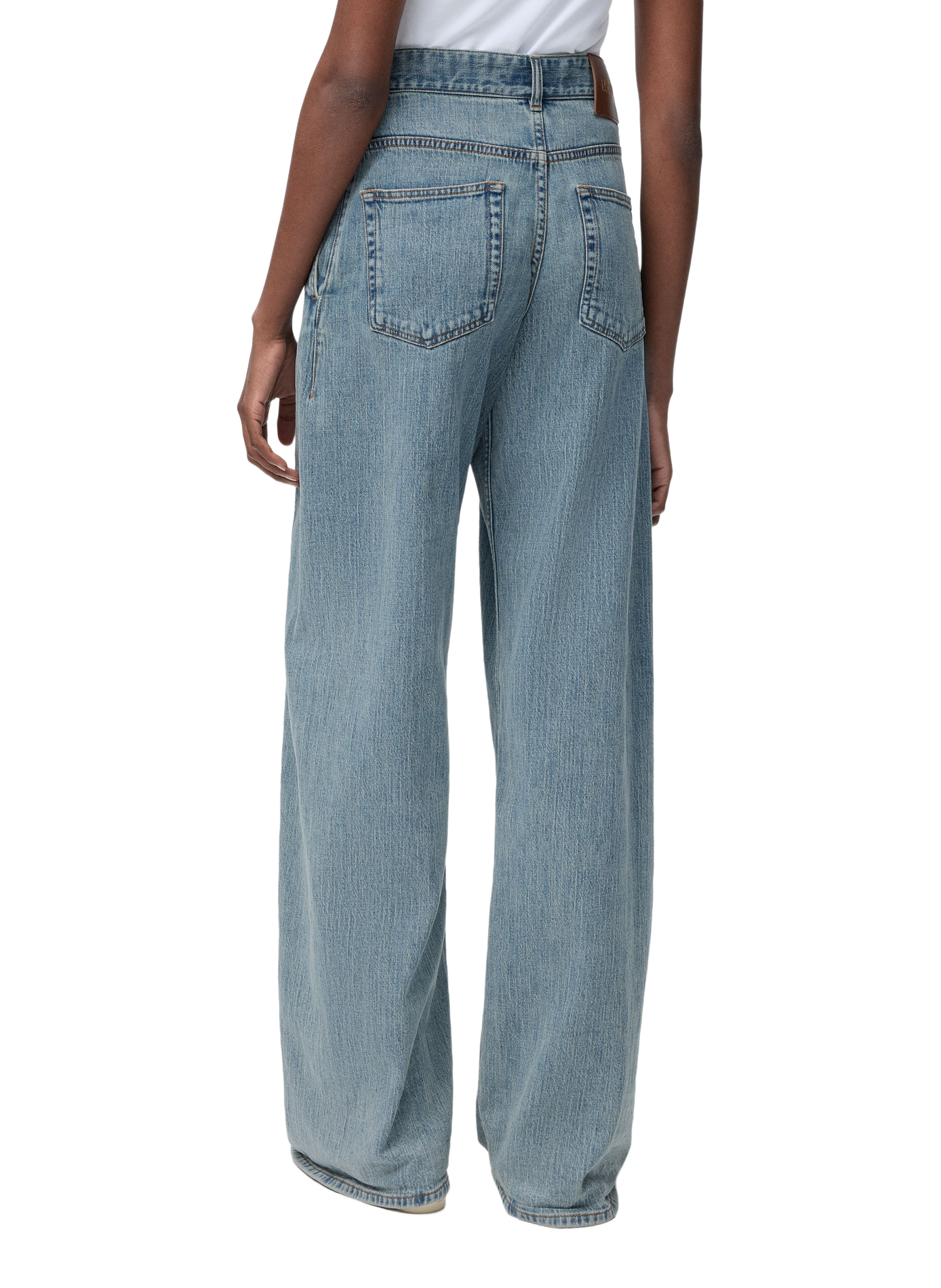 Jean ceinturé en denim de coton LOEWE Bleu