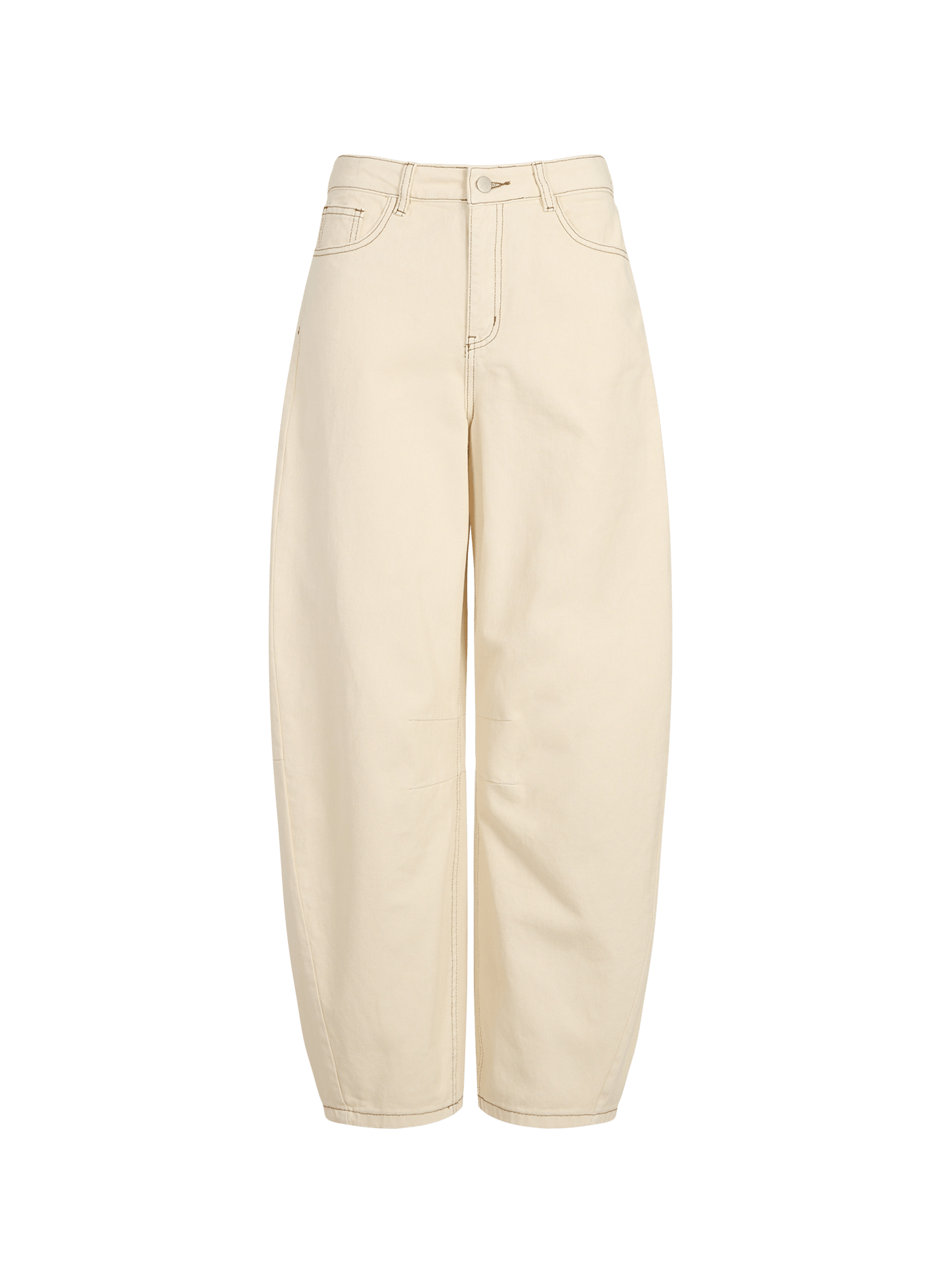 Jean ample mi-haut en coton OBJECT Beige