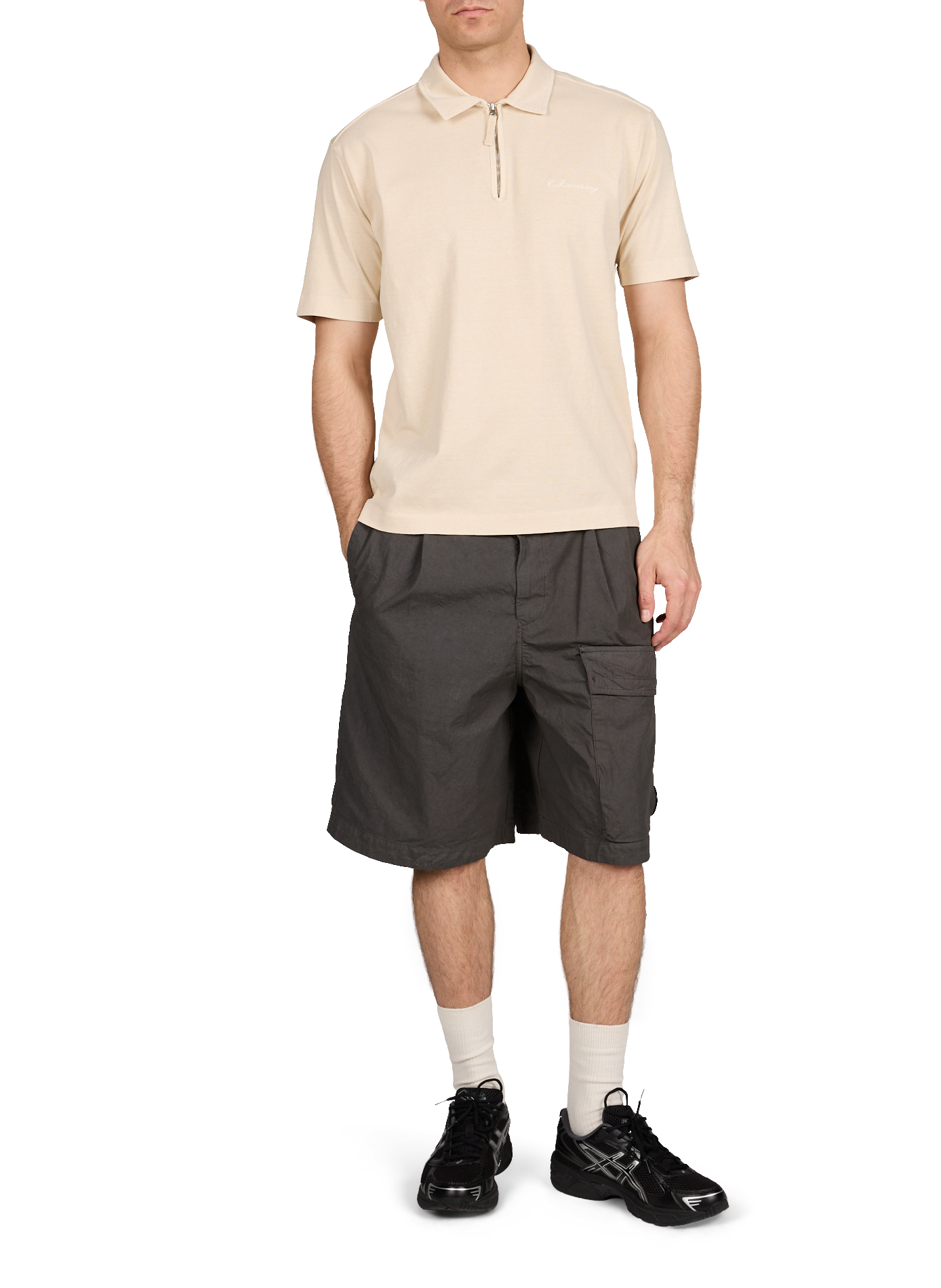 Straight cotton polo shirt CP COMPANY Beige