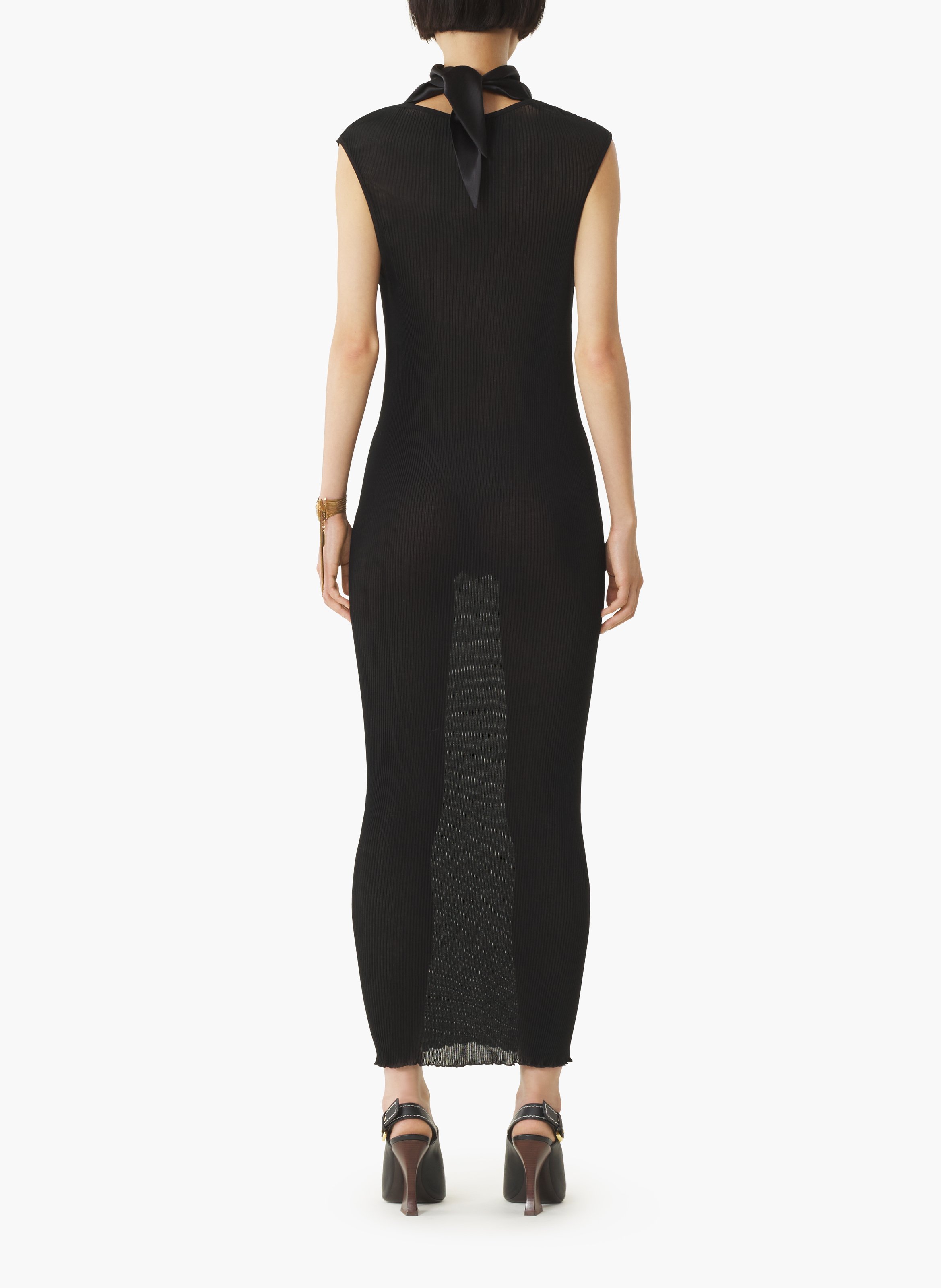 Robe en jersey plissé LANVIN Noir