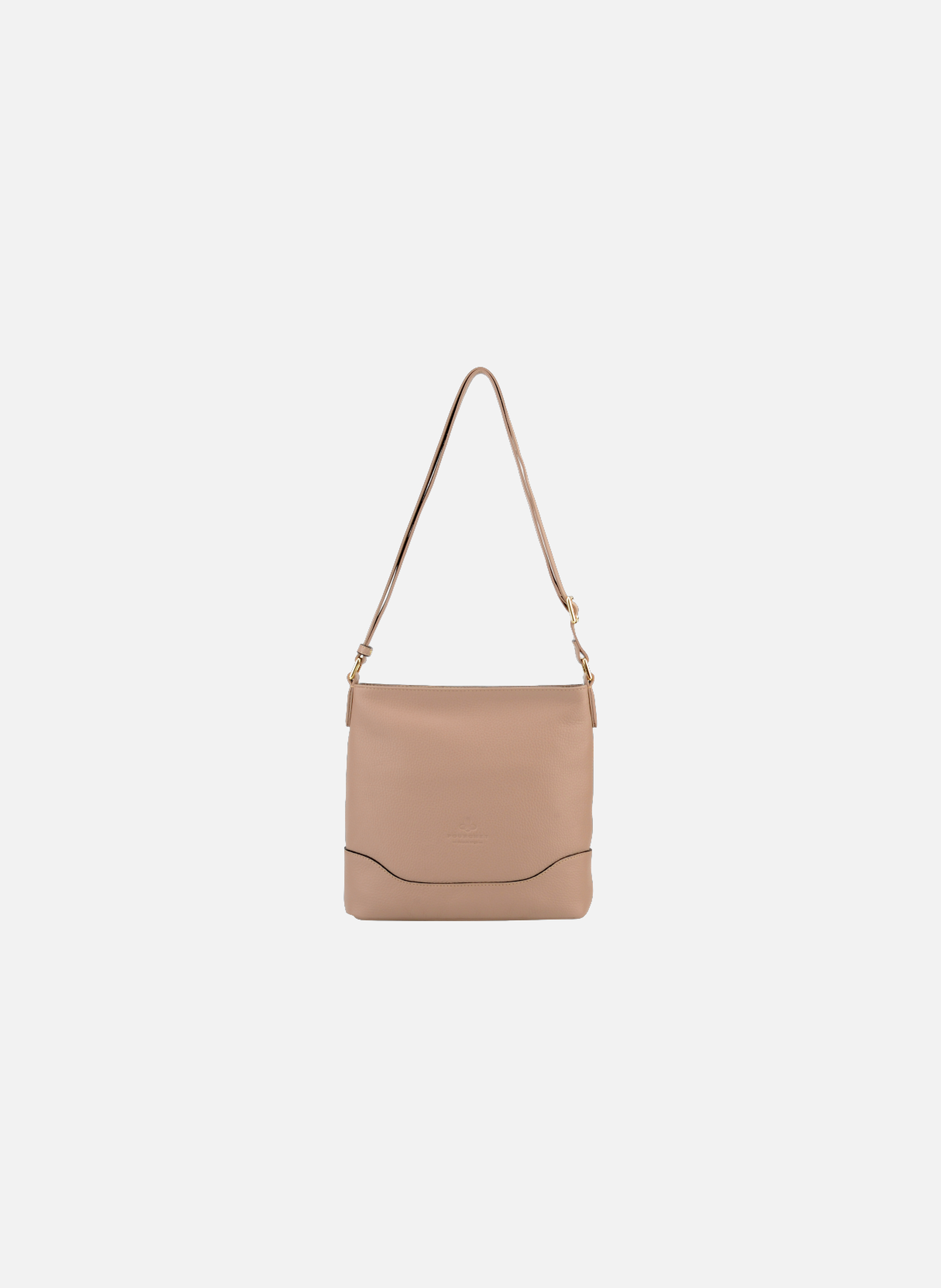 110 magnet | sac porté croisé en cuir de veau grainé POURCHET Marron