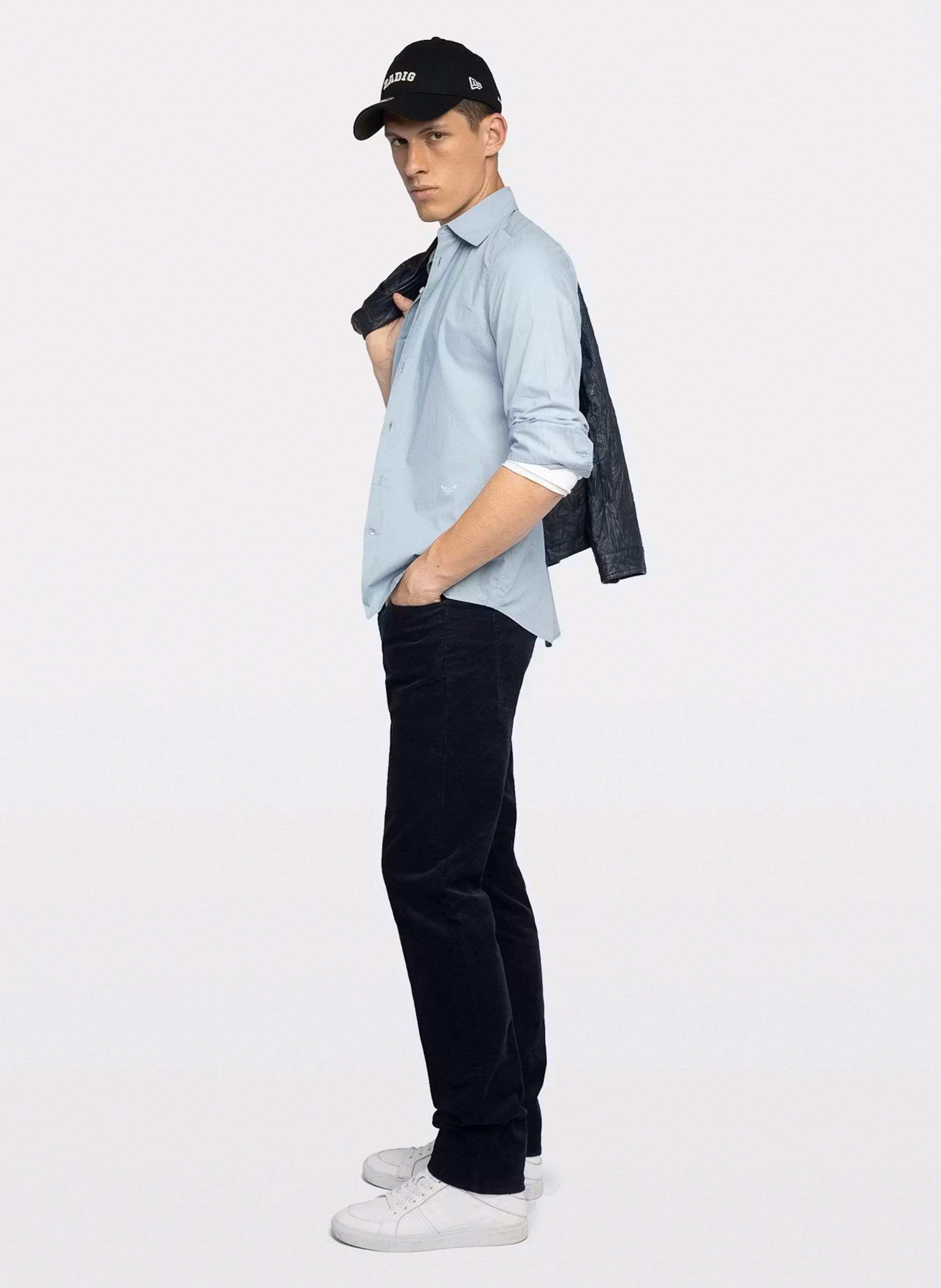 Pantalon ajustée en coton mélangé steeve ZADIG&VOLTAIRE Bleu