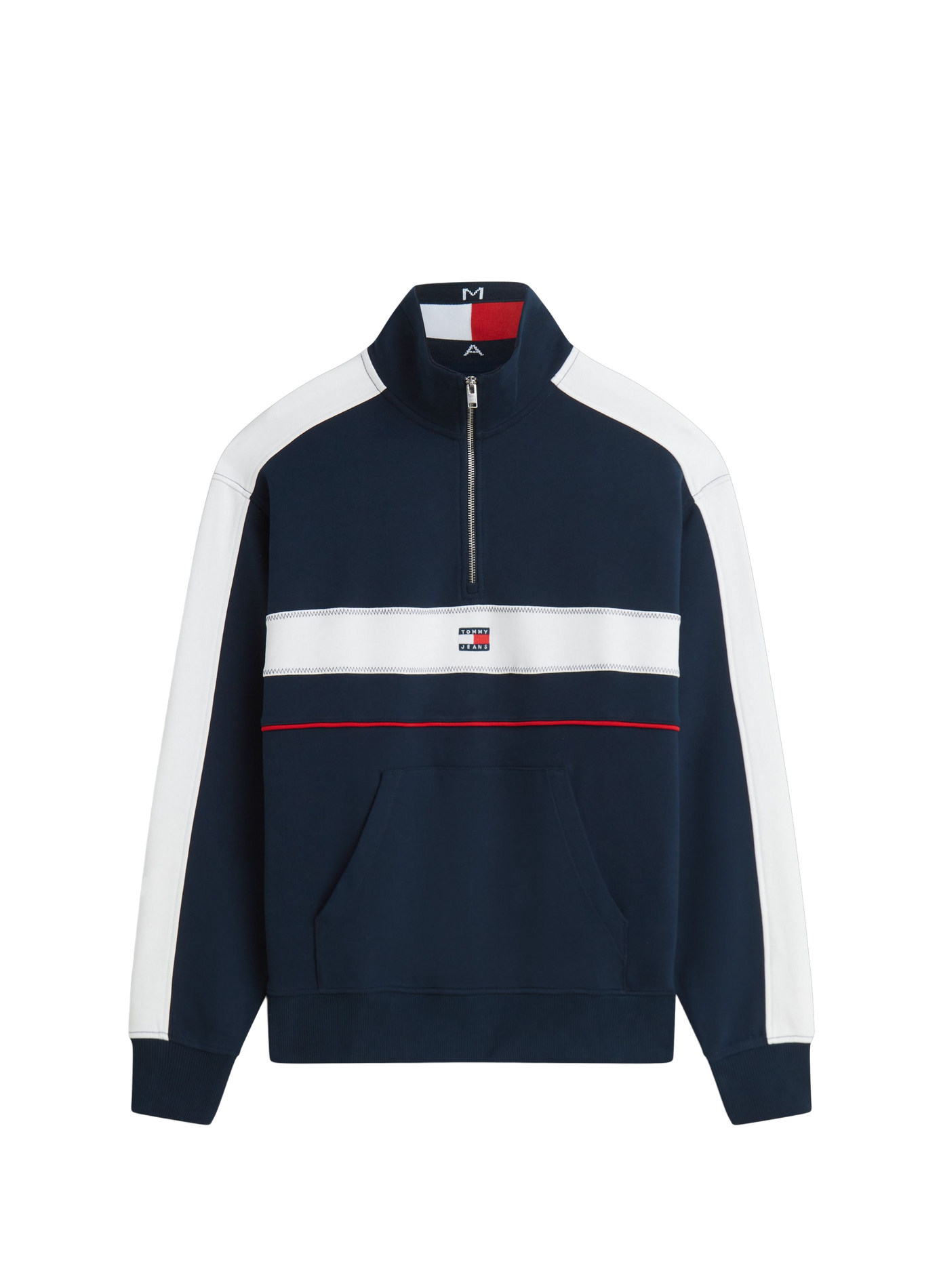 Straight sweatshirt with high collar and zip in cotton TOMMY HILFIGER Blue