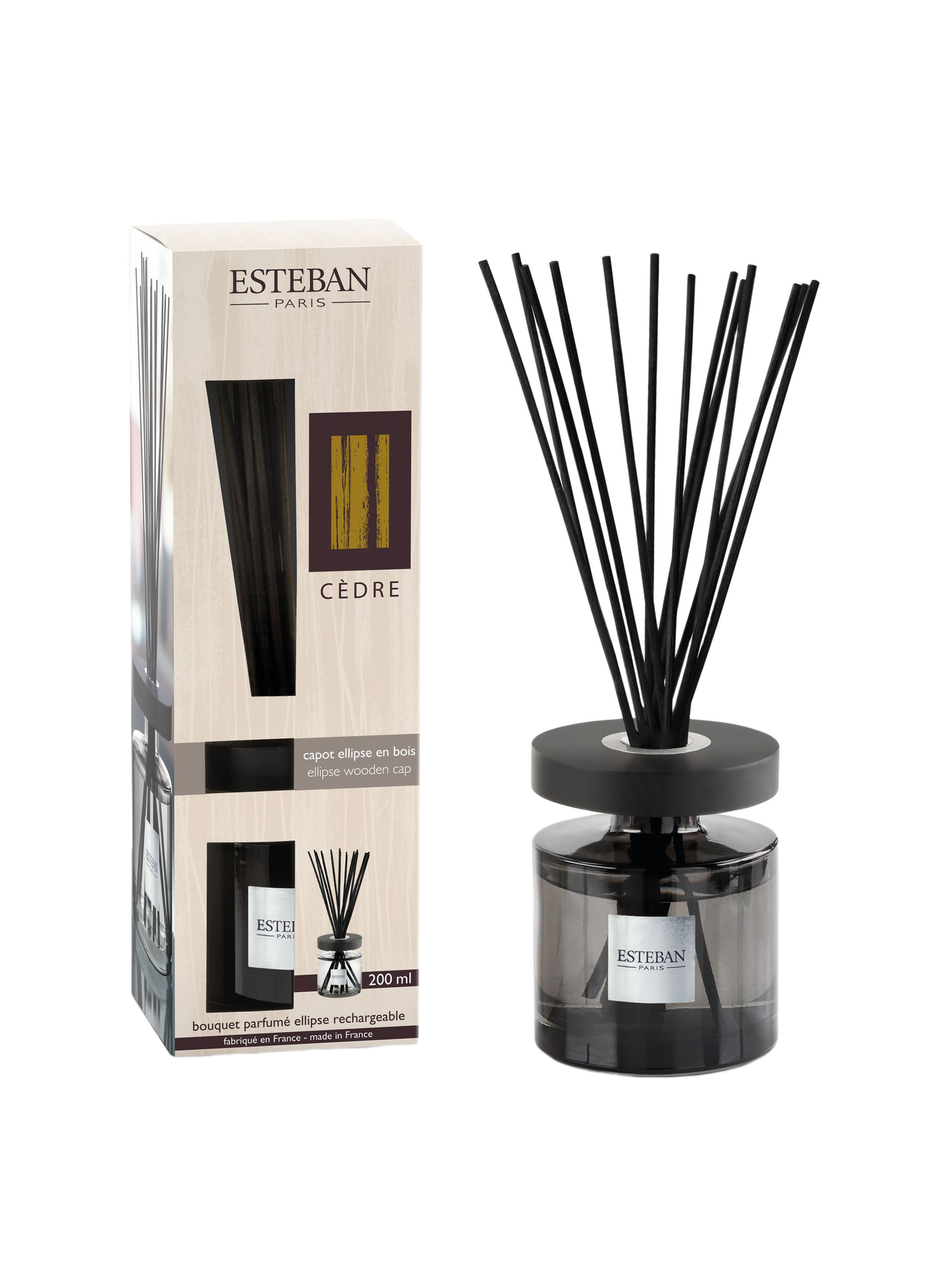Refillable Ellipse Fragrance Bouquet Cedar 200 ml ESTEBAN Beige