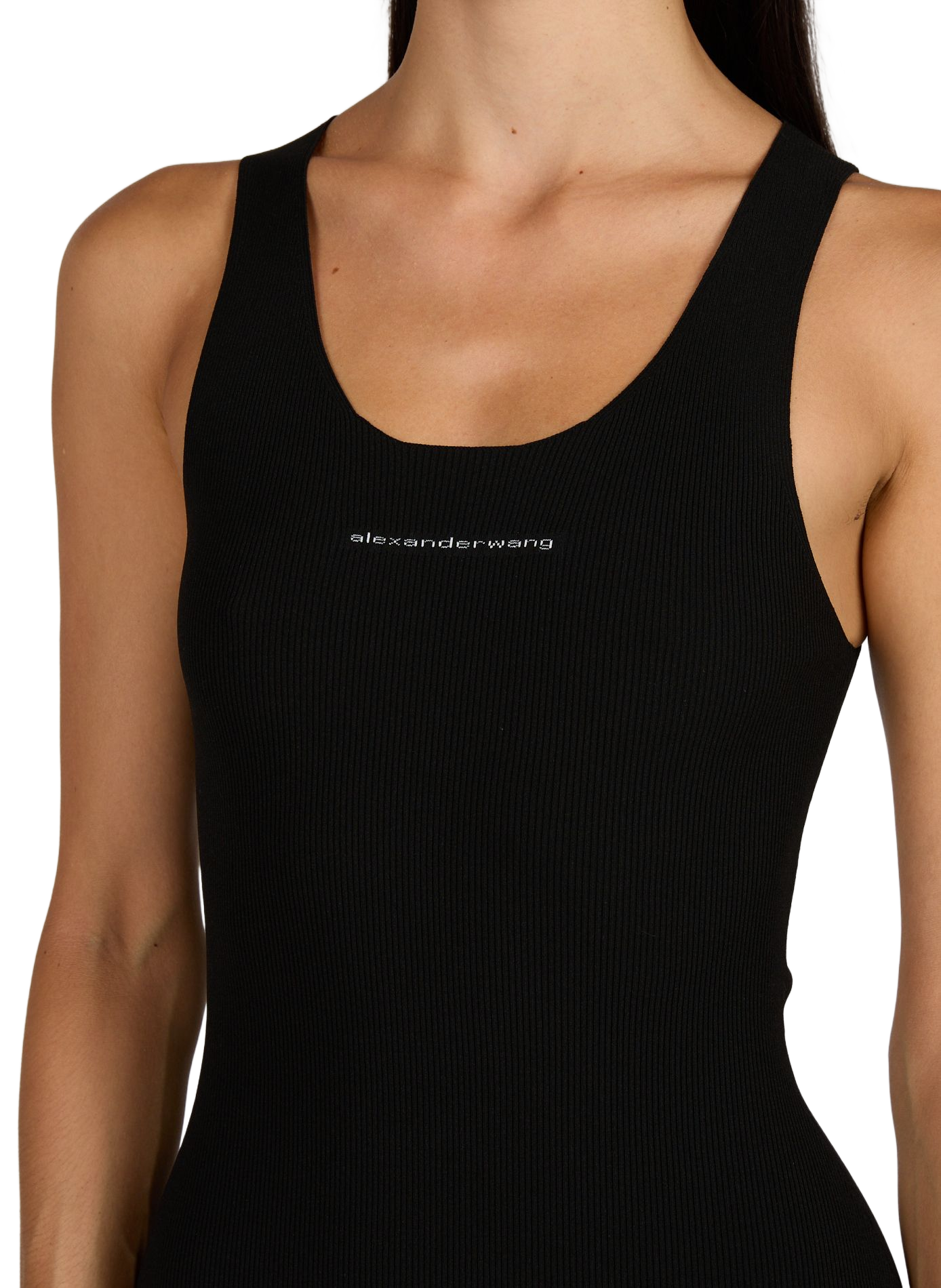 Robe courte col rond ajustée  ALEXANDER WANG Noir