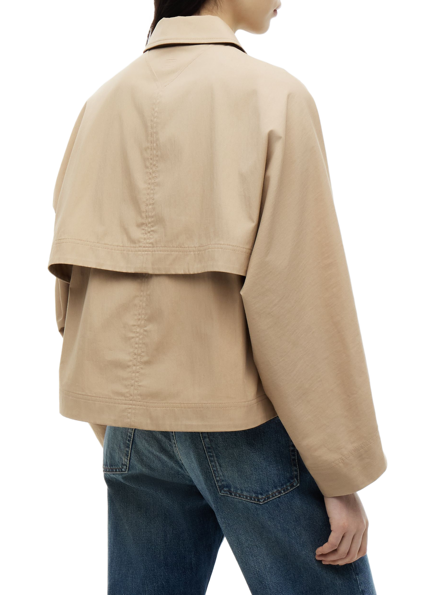 Jacket with classic collar in blended cotton TOMMY HILFIGER Beige