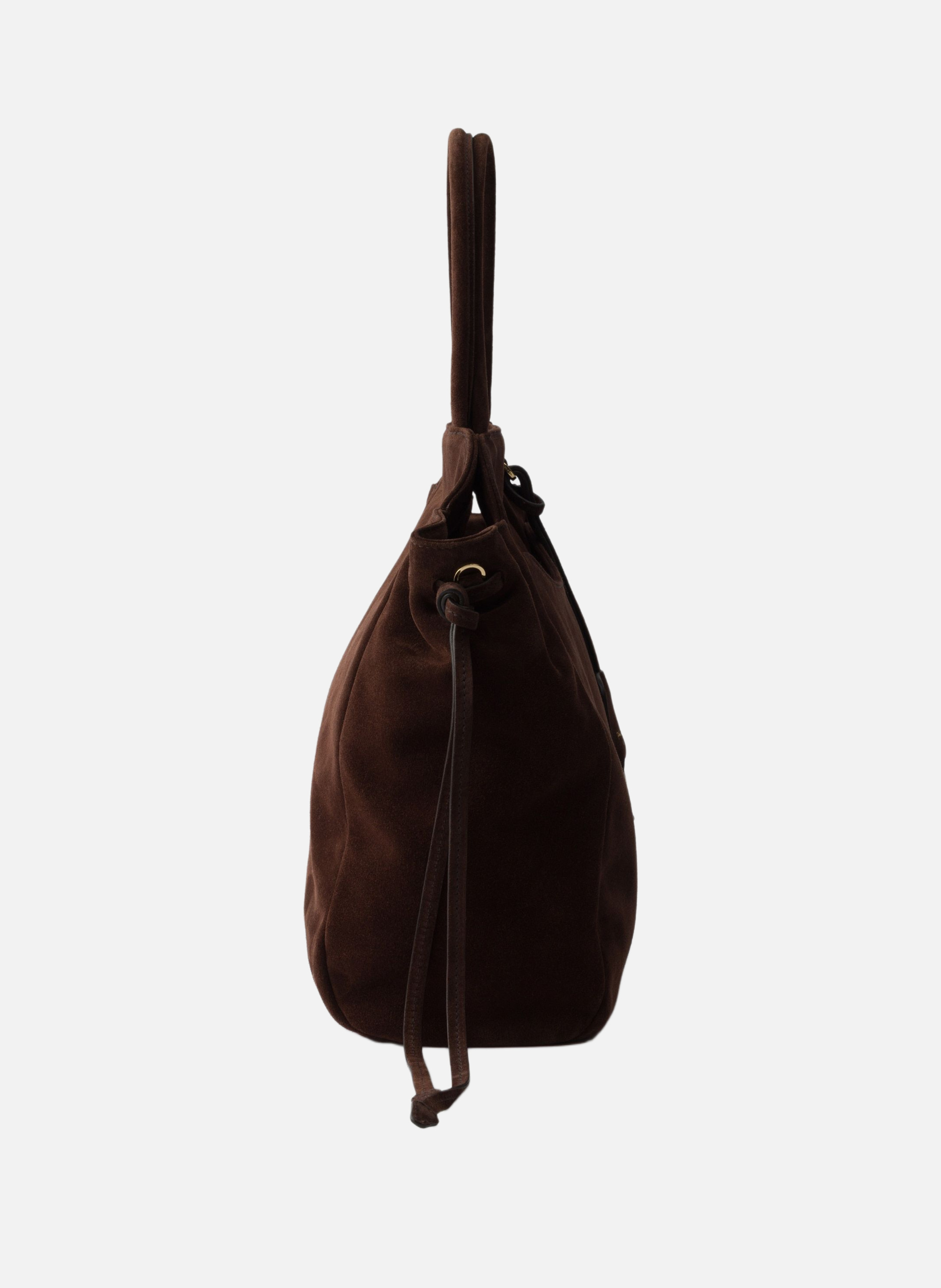 Sac prada carry moyen en veau velours PRADA Marron