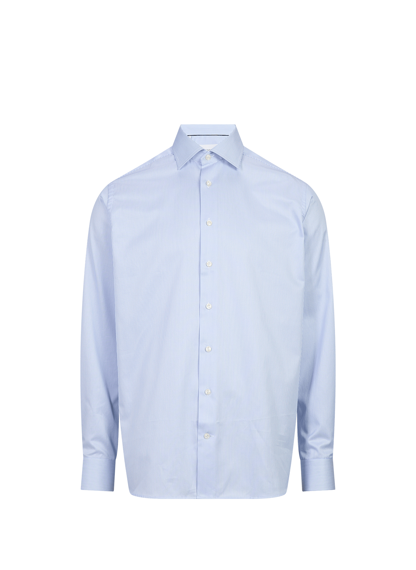 Langarm gestreiftes Baumwollhemd ETON Blau