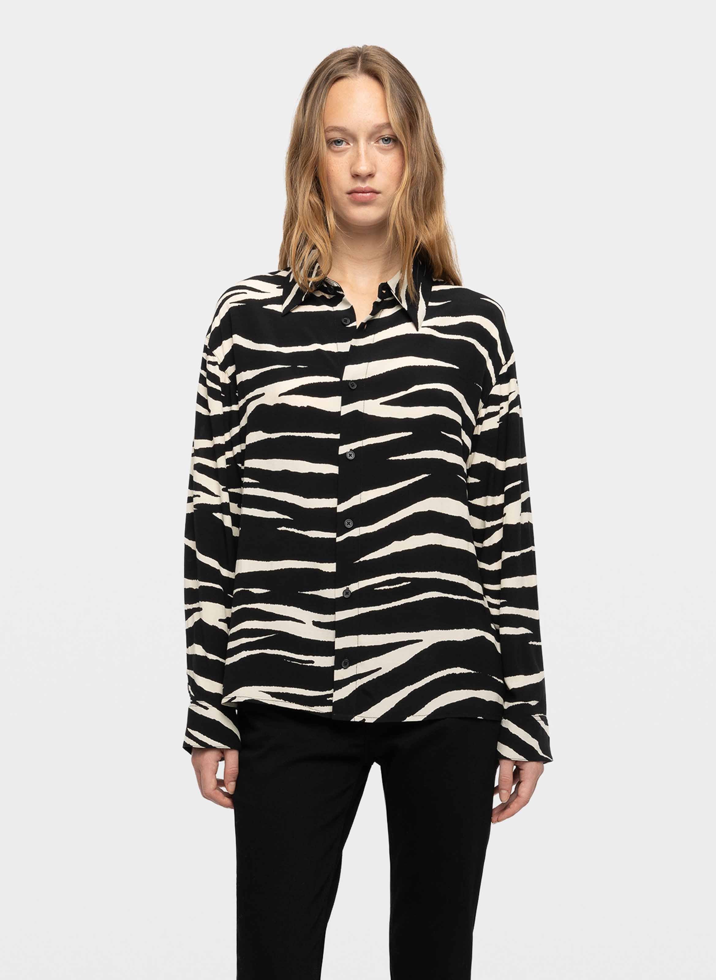 Chemise droite zébrée tyrica ZADIG&VOLTAIRE Noir