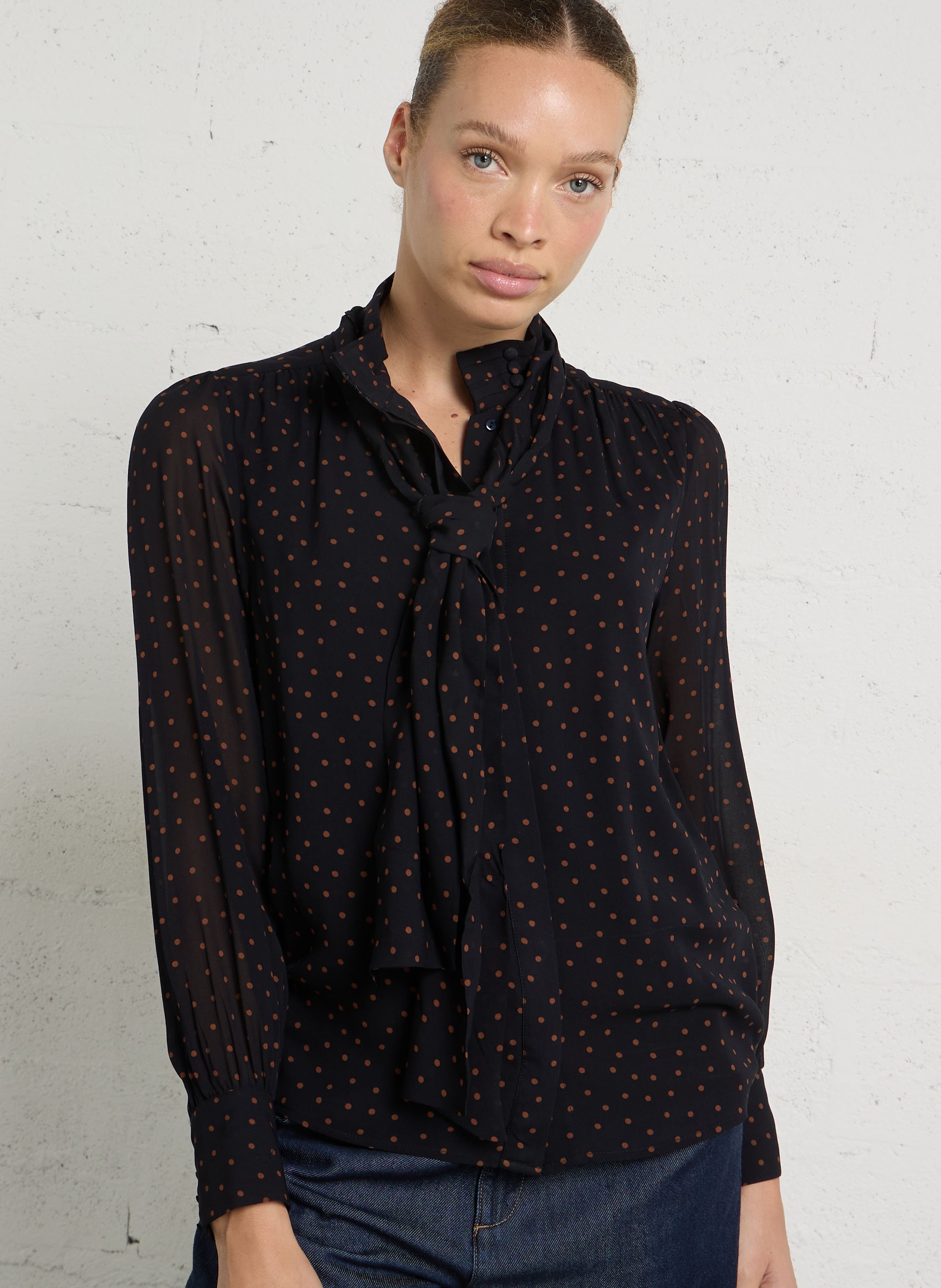 Blouse col lavallière spirit MAISON 123 Bleu