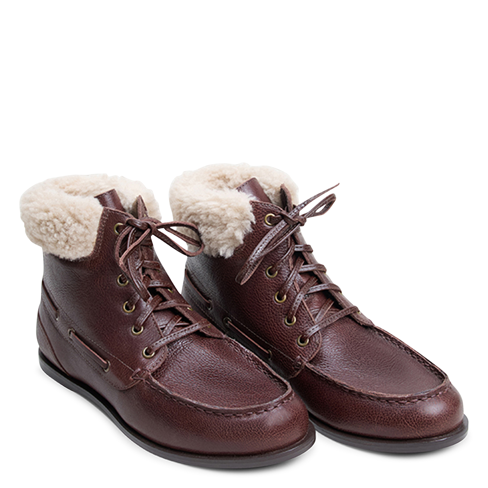 Boots en cuir mélangé team JONAK Marron