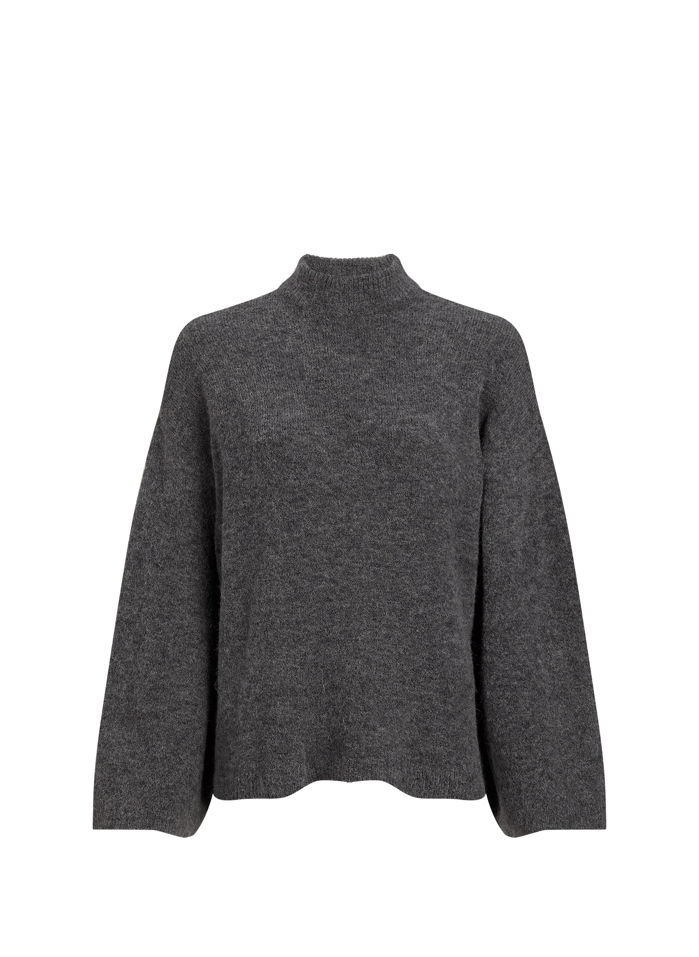 Straight wool-blend high-neck sweater ROUGE EDIT Grey
