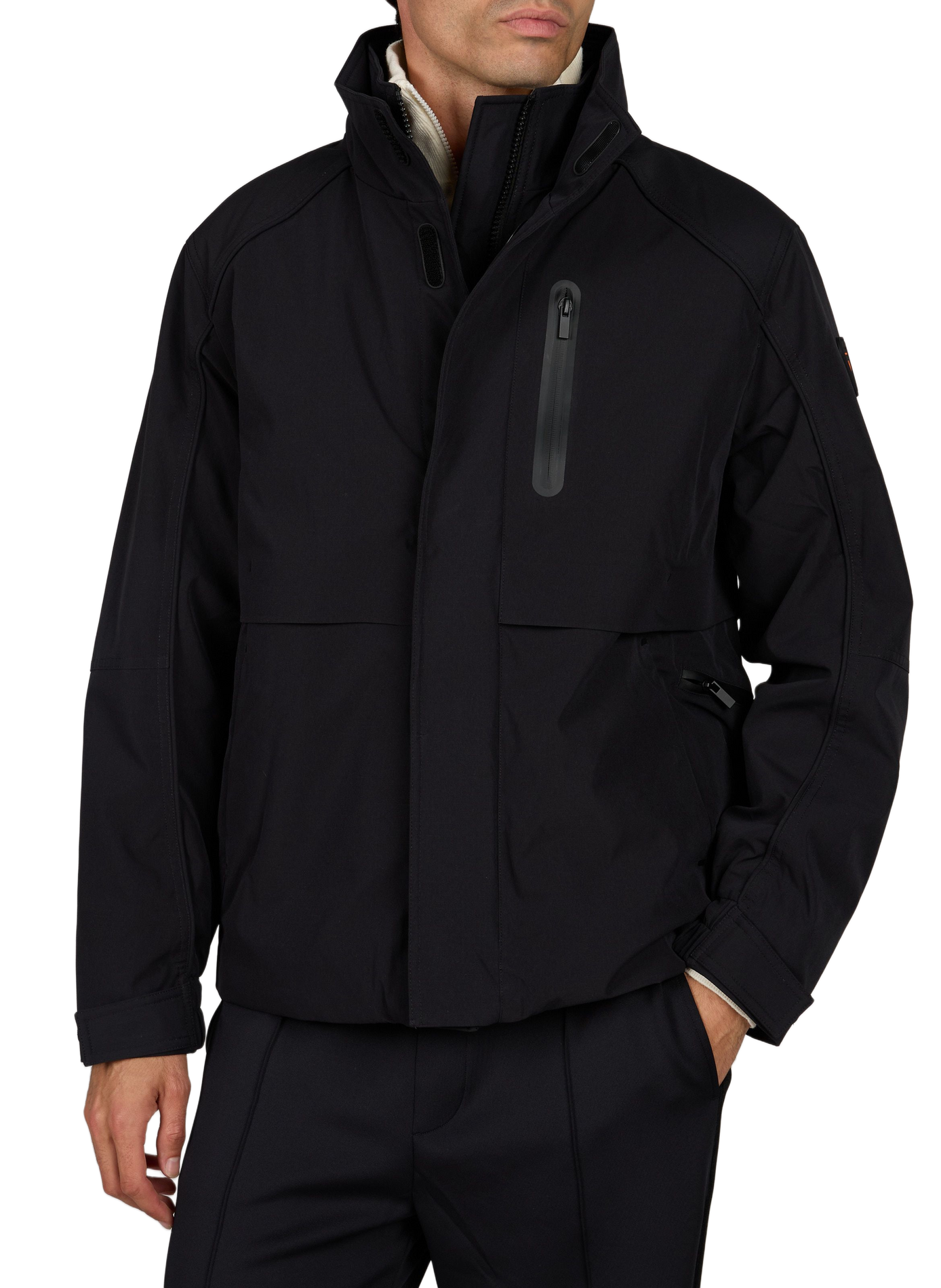 Plain straight high-neck jacket | Black GERTRUDE Men