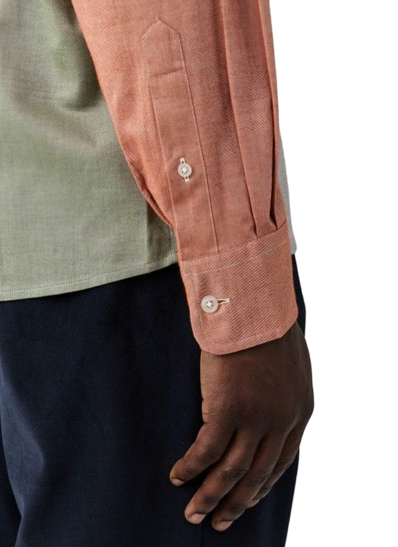 Chemise col classique manches contrastantes en coton FACONNABLE Beige