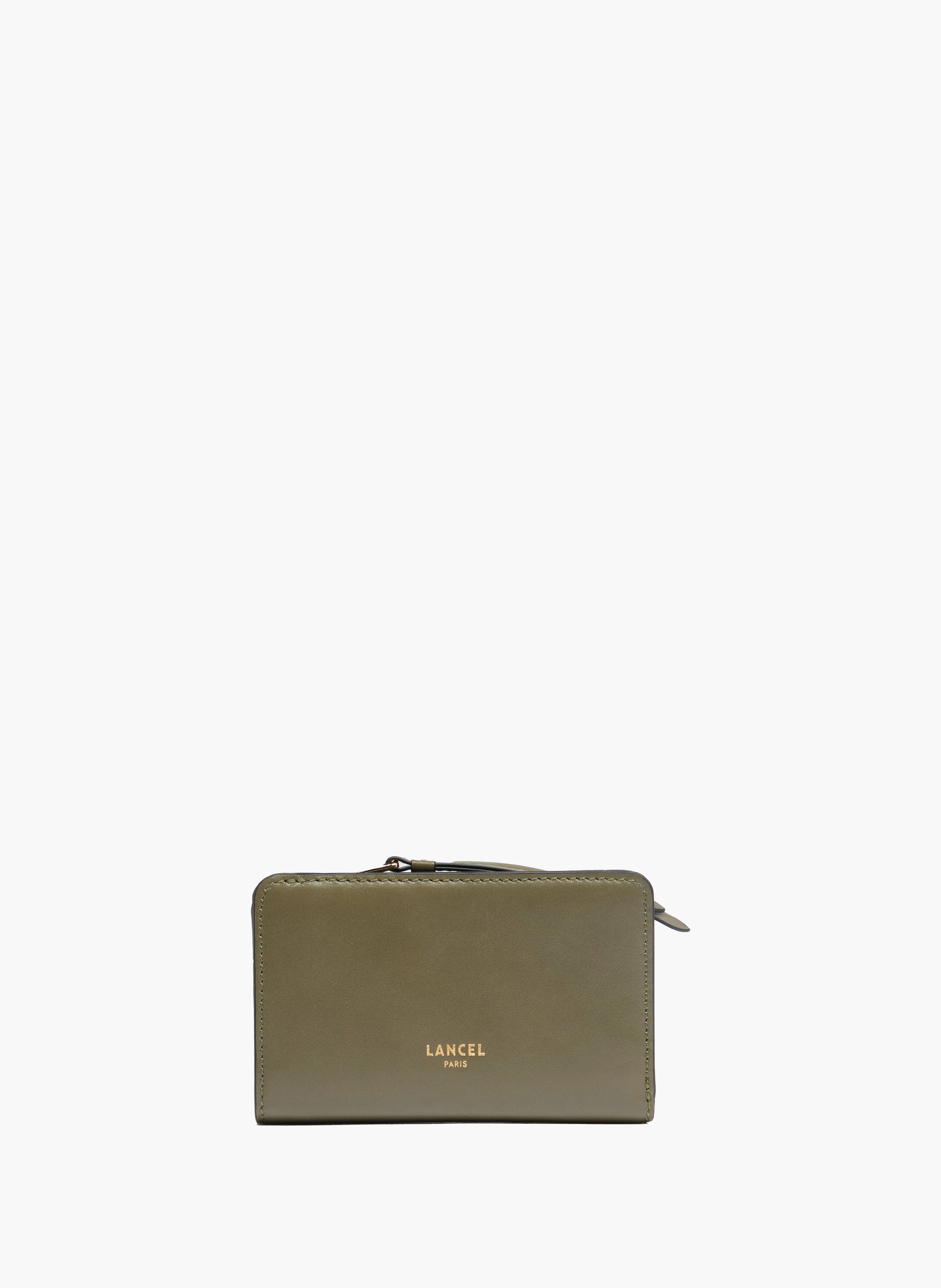 Portefeuille rectangulaire zippé origami de lancel en cuir LANCEL Vert