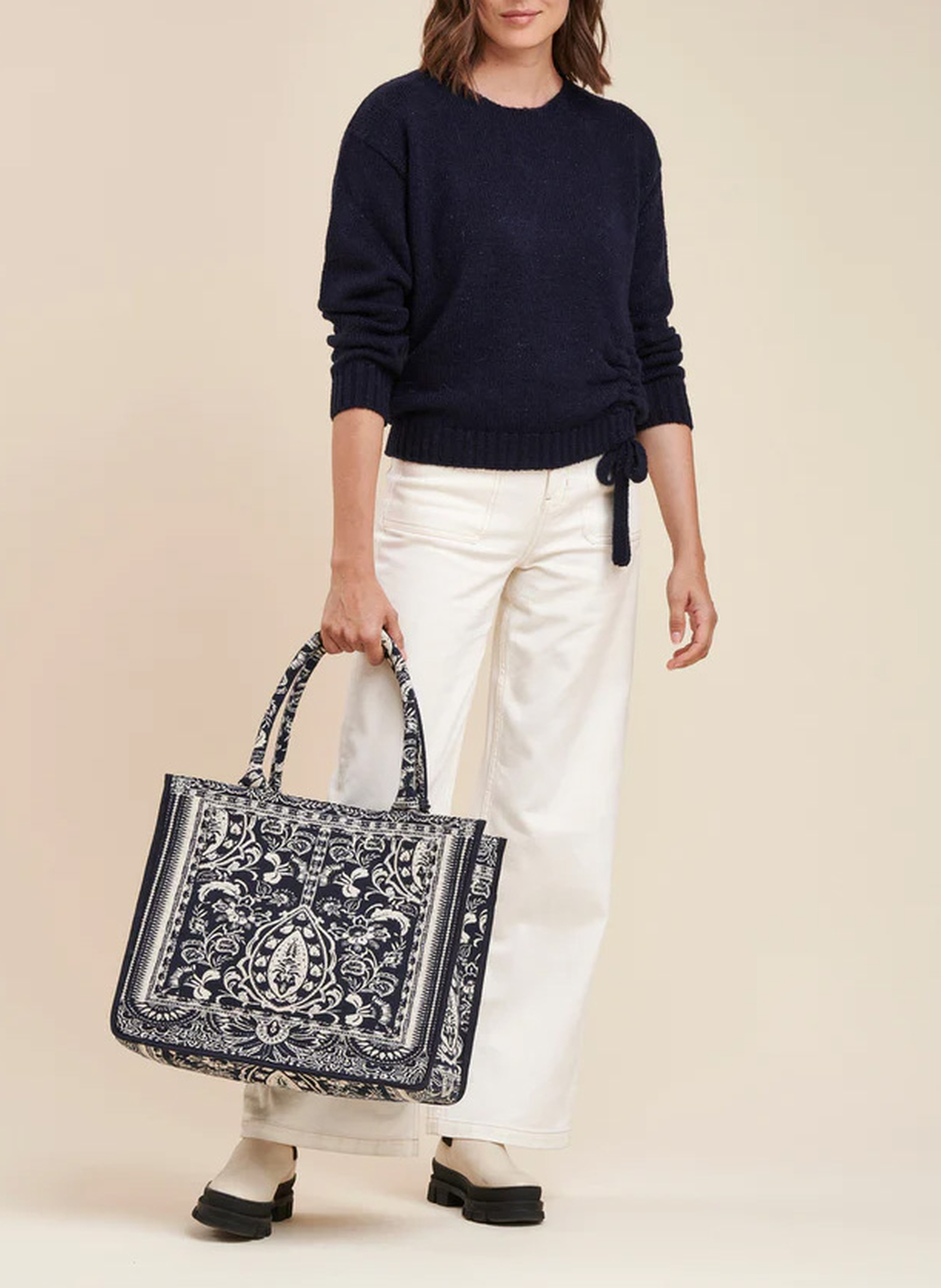 Jacquard shopper LA FEE MARABOUTEE Blauw