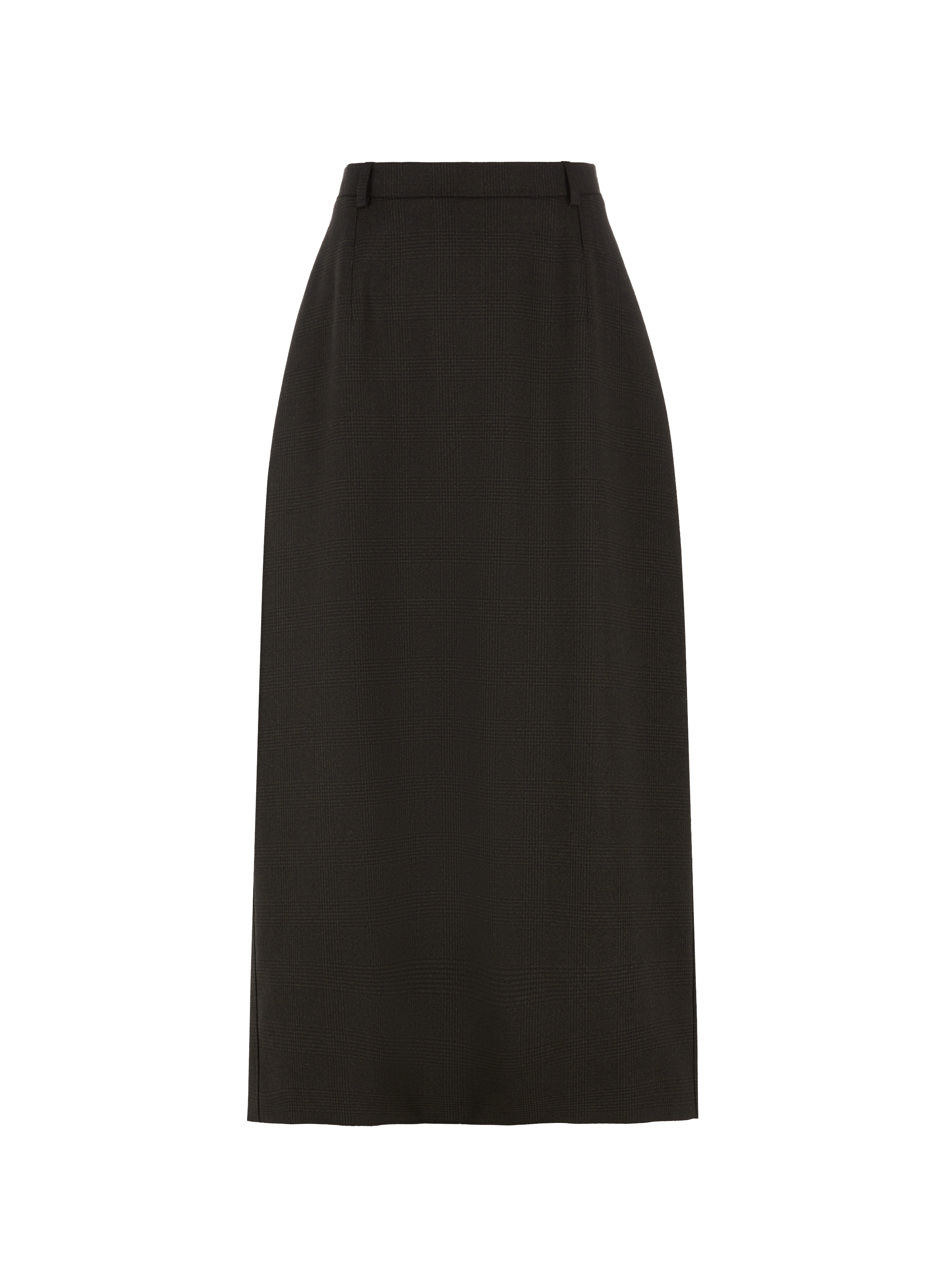 Jupe midi à imprimé carreaux en laine