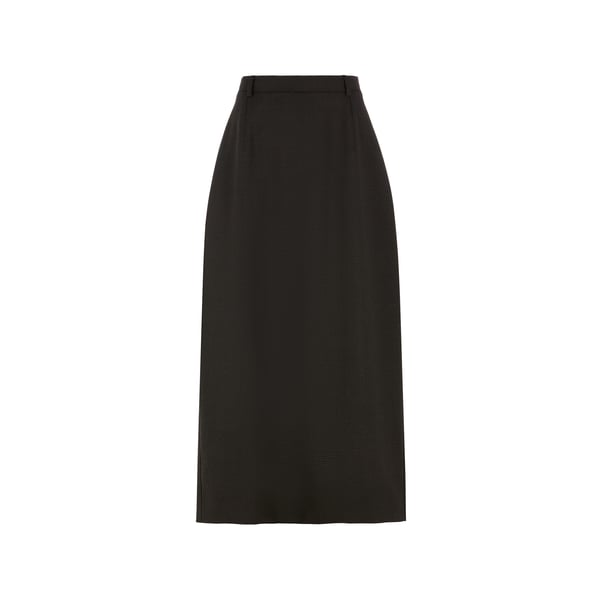 Jupe midi à imprimé carreaux en laine