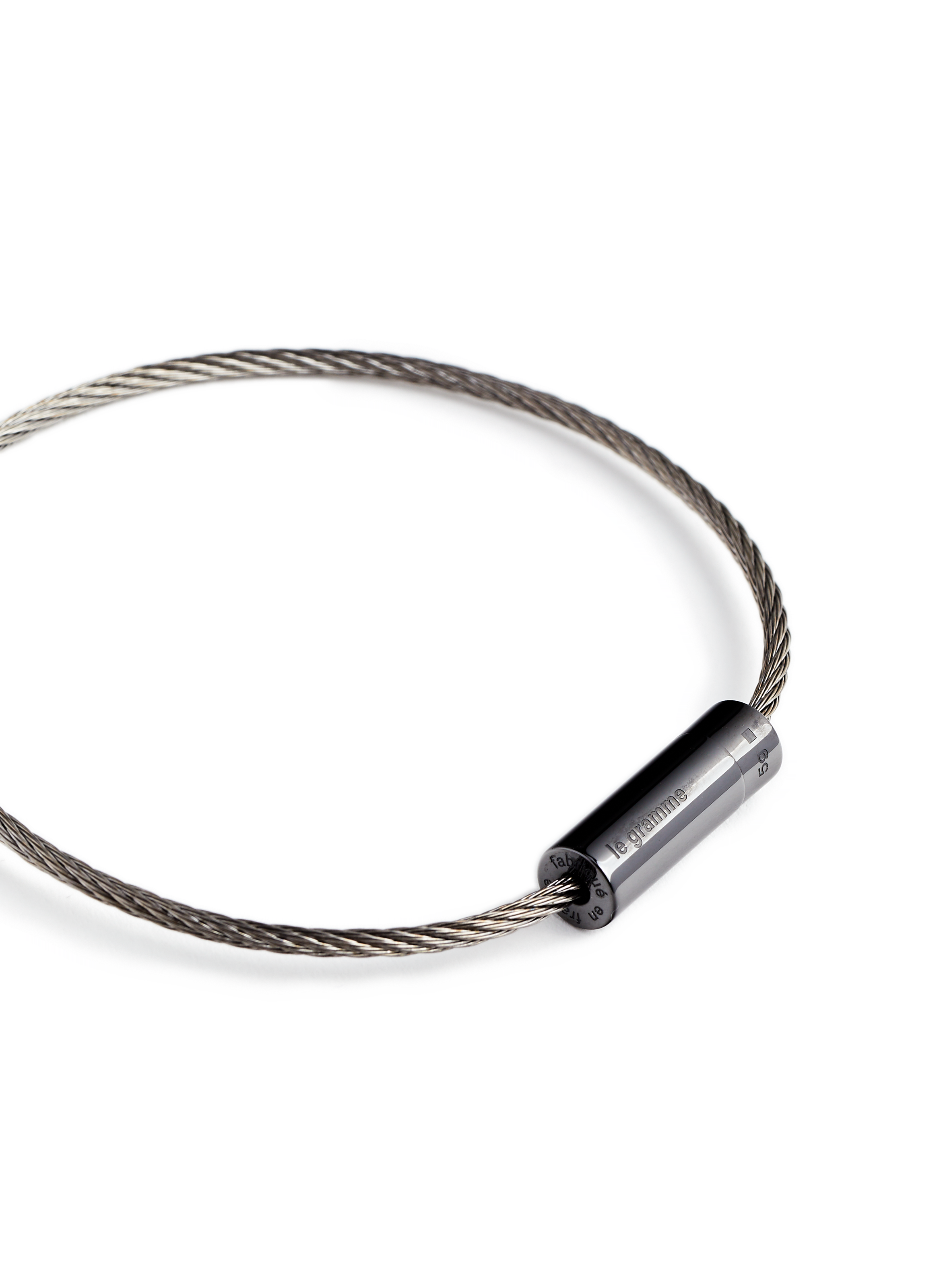 Bracelet câble 5g en céramique noir poli