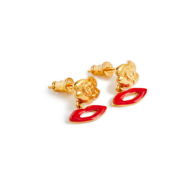 10 Decoart Kiss From The Rose Earrings In Red