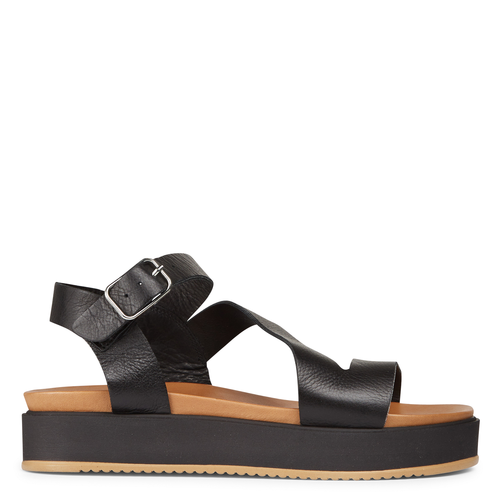 Sandales compensées en cuir isaure JONAK Noir