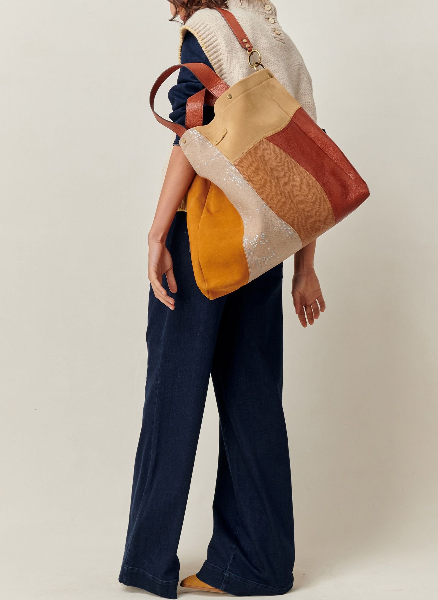 Pantalon flare en denim léger manhattan SESSUN Bleu