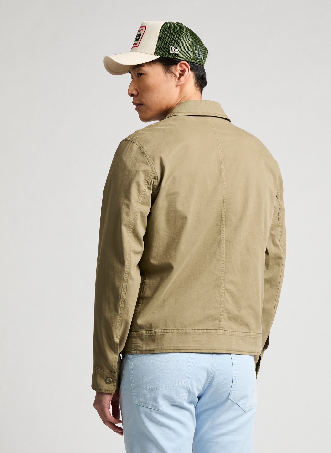 Straight cotton-blend jacket EDEN PARK Khaki