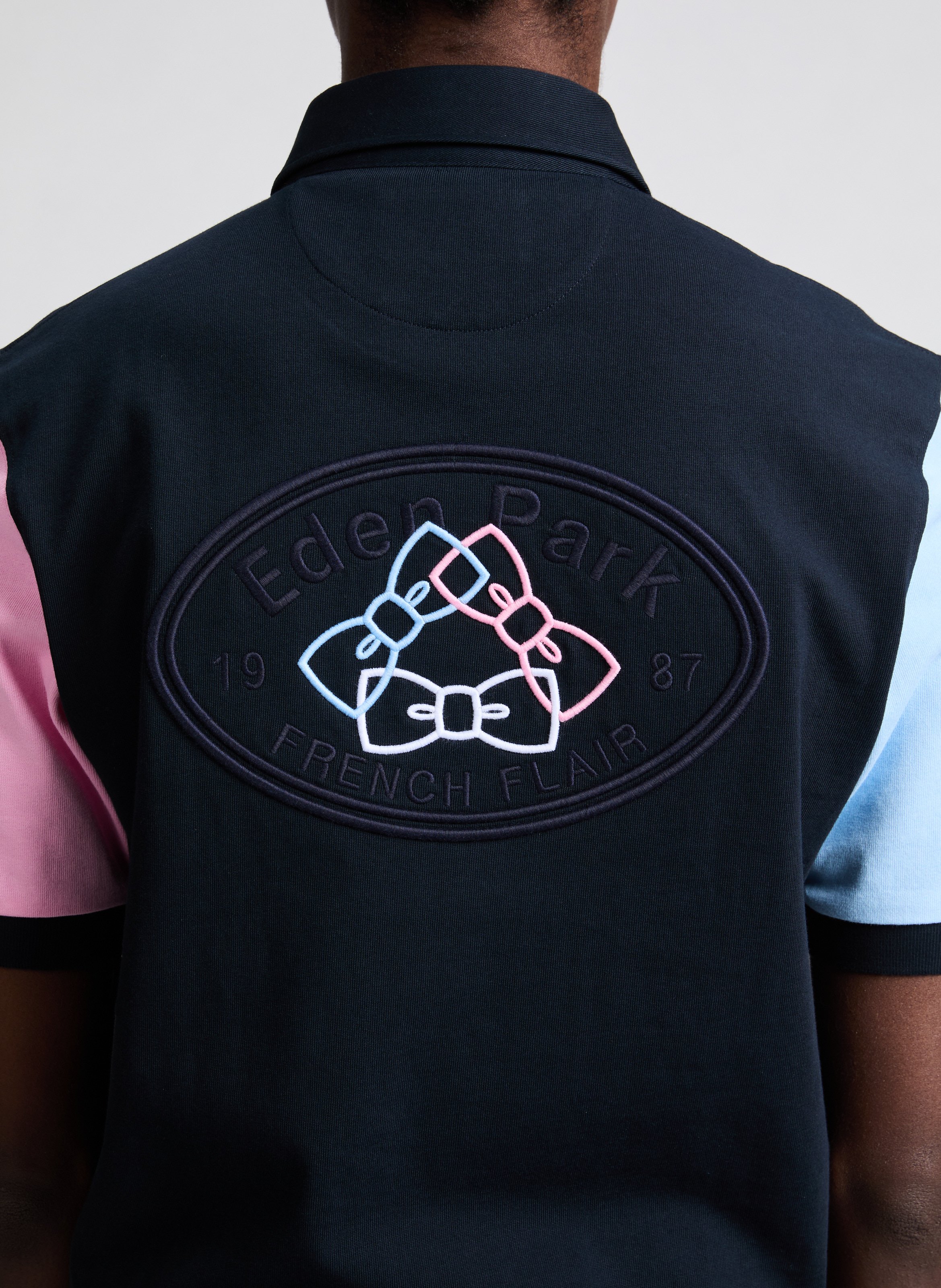 Short sleeve cotton polo shirt Blue