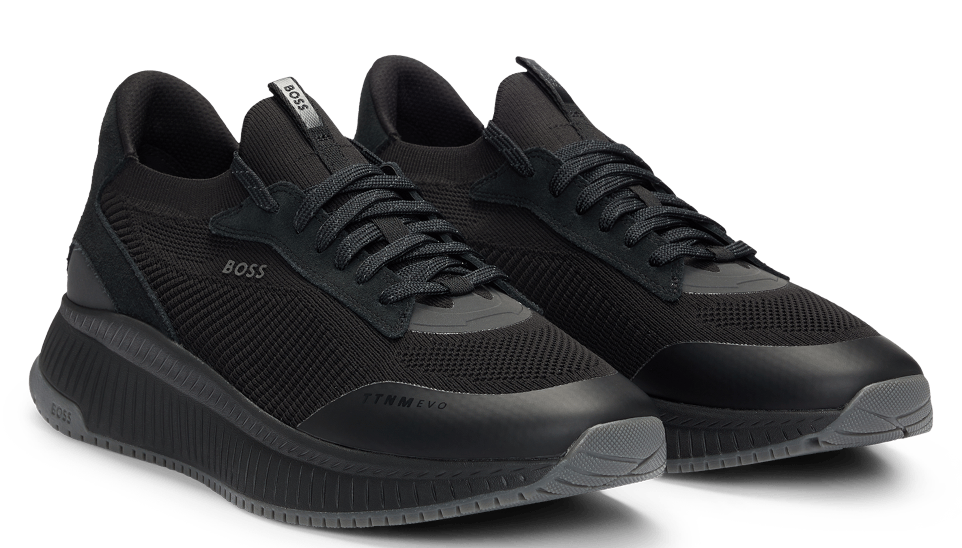 Baskets basses en toile BOSS Noir