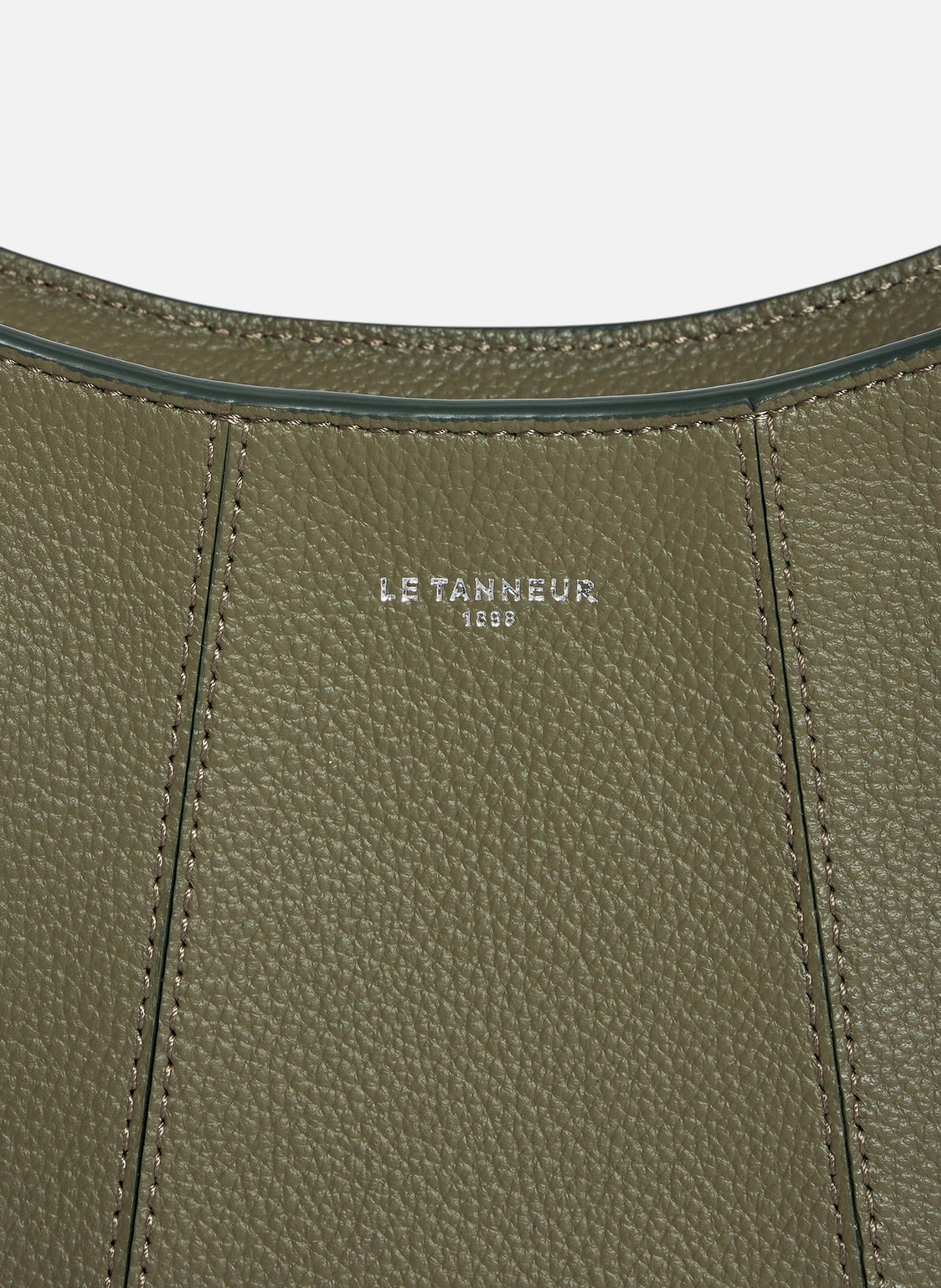 Petit sac demi-lune juliette en cuir grainé LE TANNEUR Vert