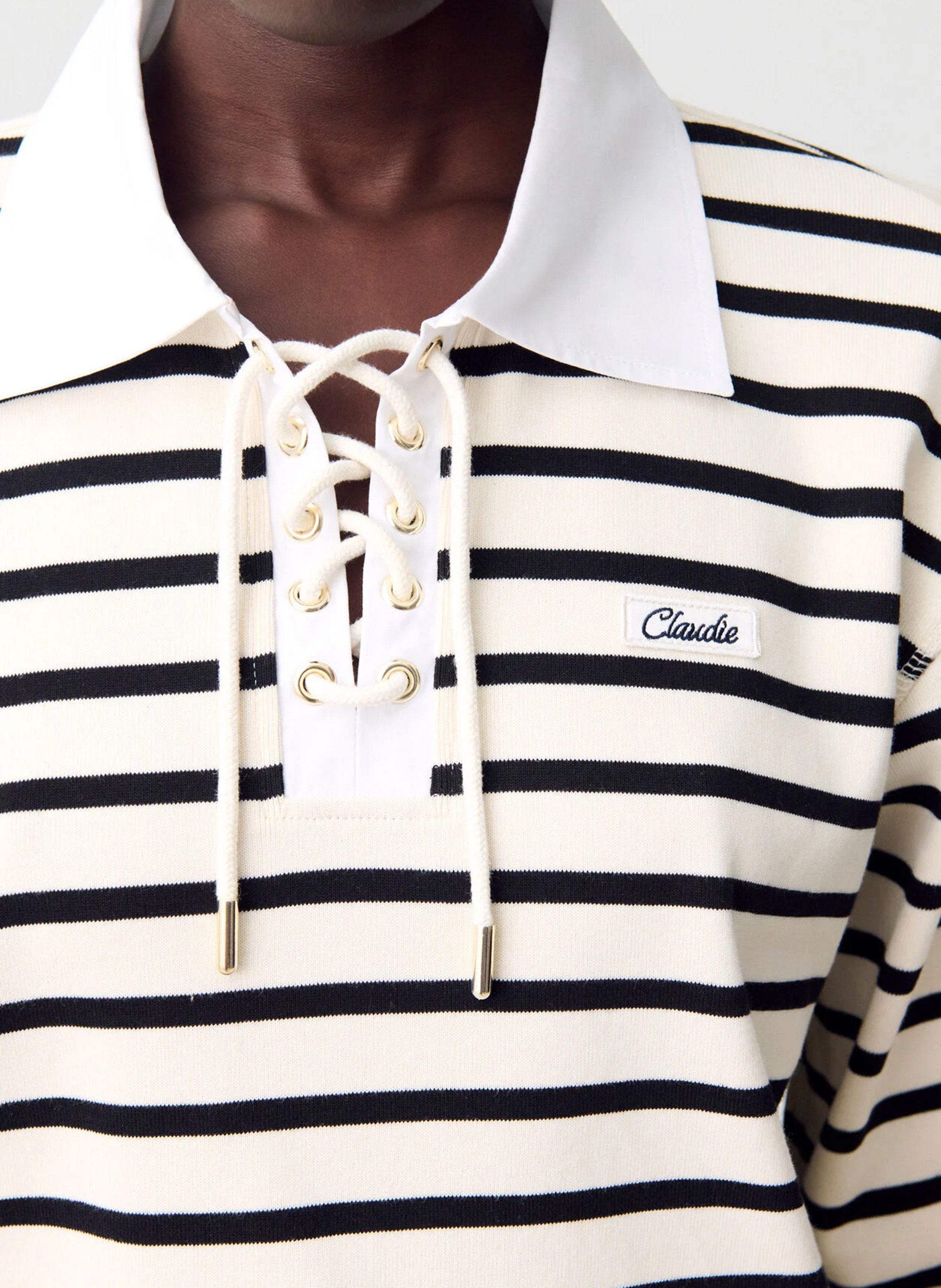 Tee-shirt droit en coton rayé CLAUDIE PIERLOT Multicolore