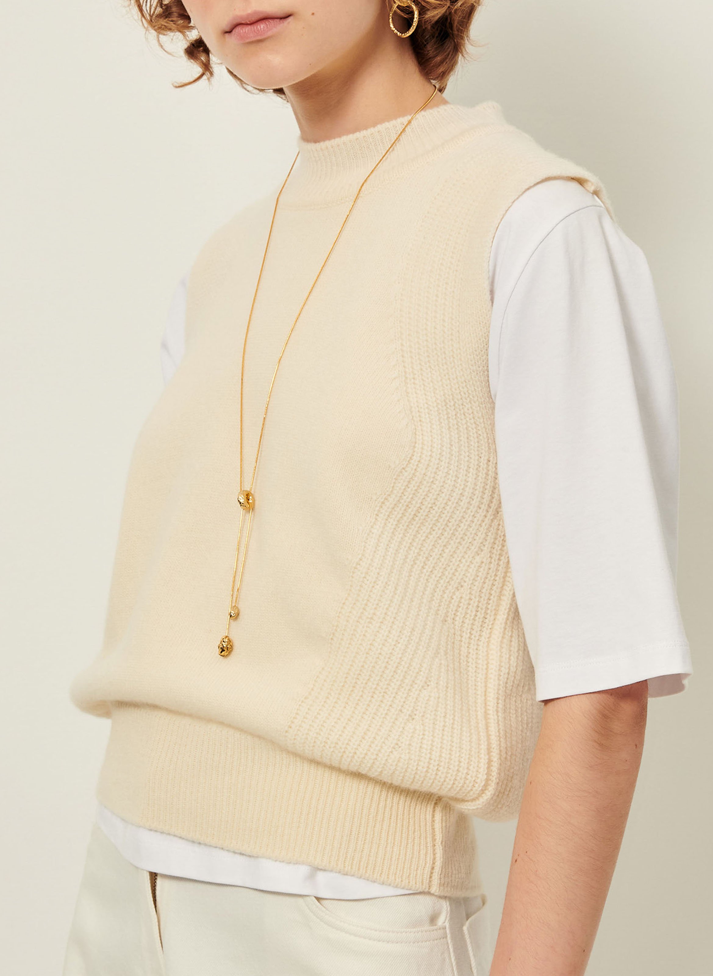 Pull col rond en laine baynino SESSUN Beige
