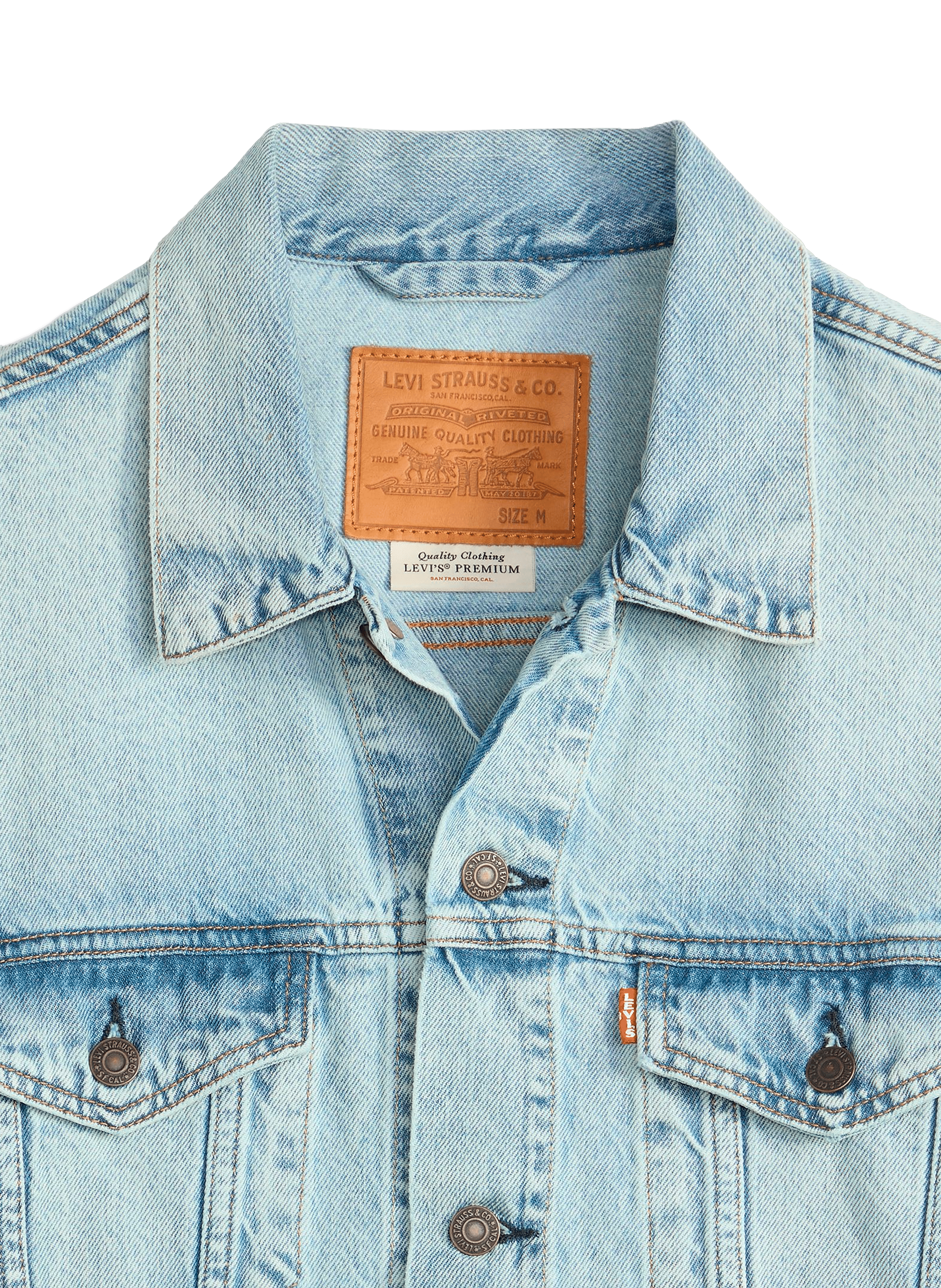 Straight cotton denim jacket LEVI'S Blue