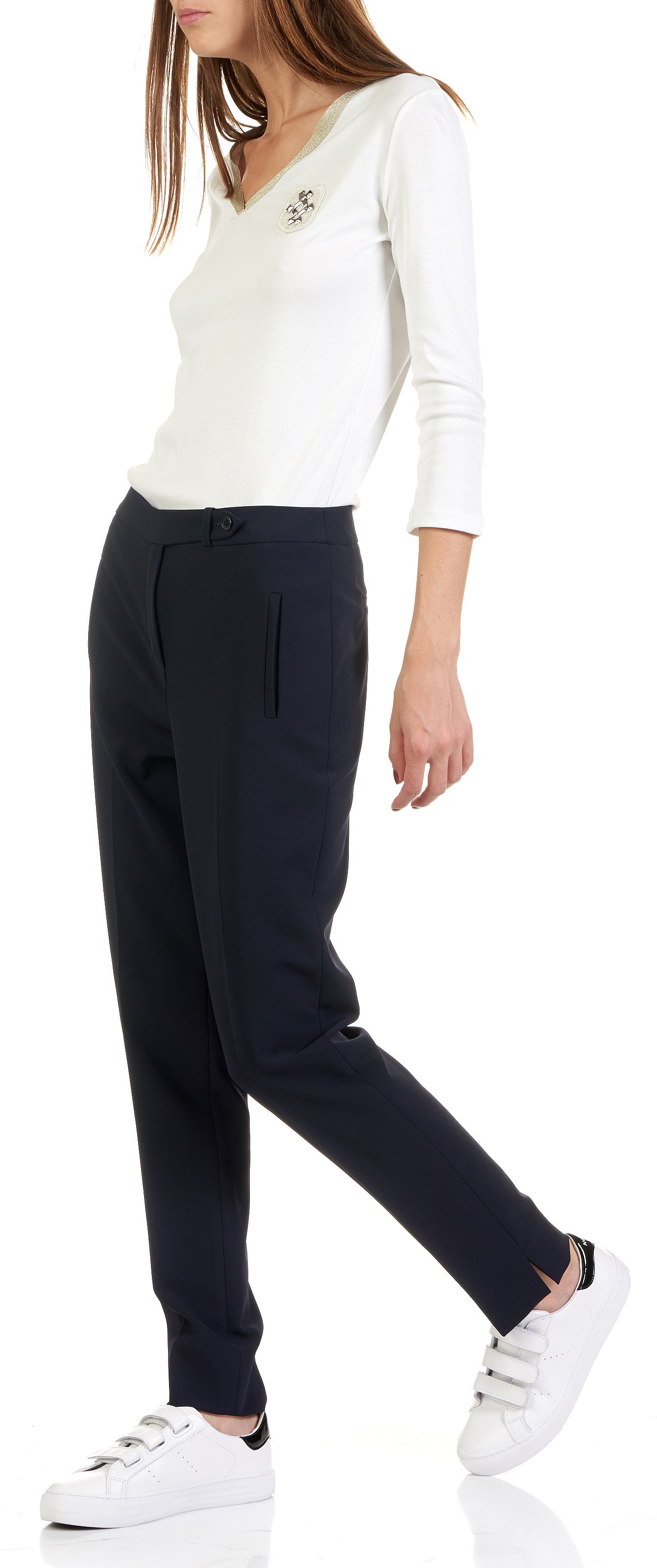 Pantalon slim en crêpe MAISON 123 Bleu