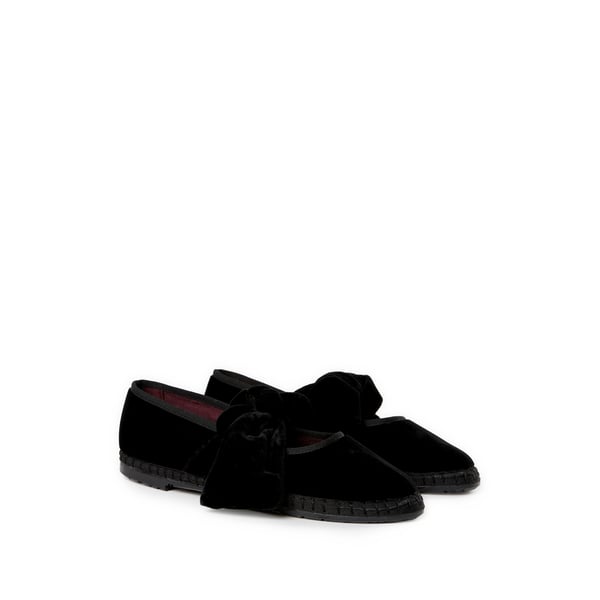 Ballerines velours en coton mélangé