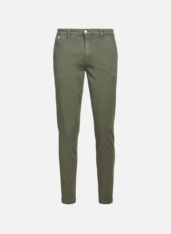 Jeans slim uni en coton mélangé Kaki by REPLAY REPLAY Jeans slim uni en coton mélangé Kaki