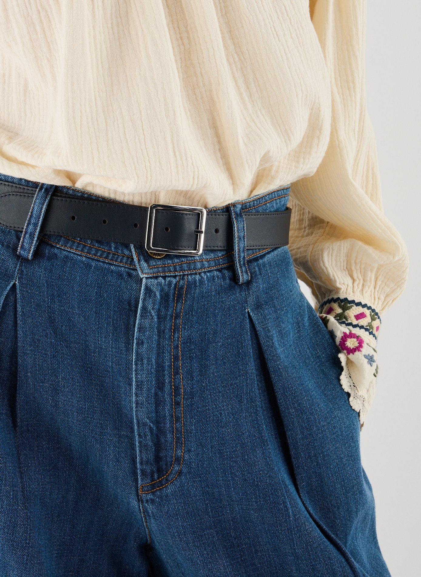 Ceinture en cuir SAISON 1865 Bleu