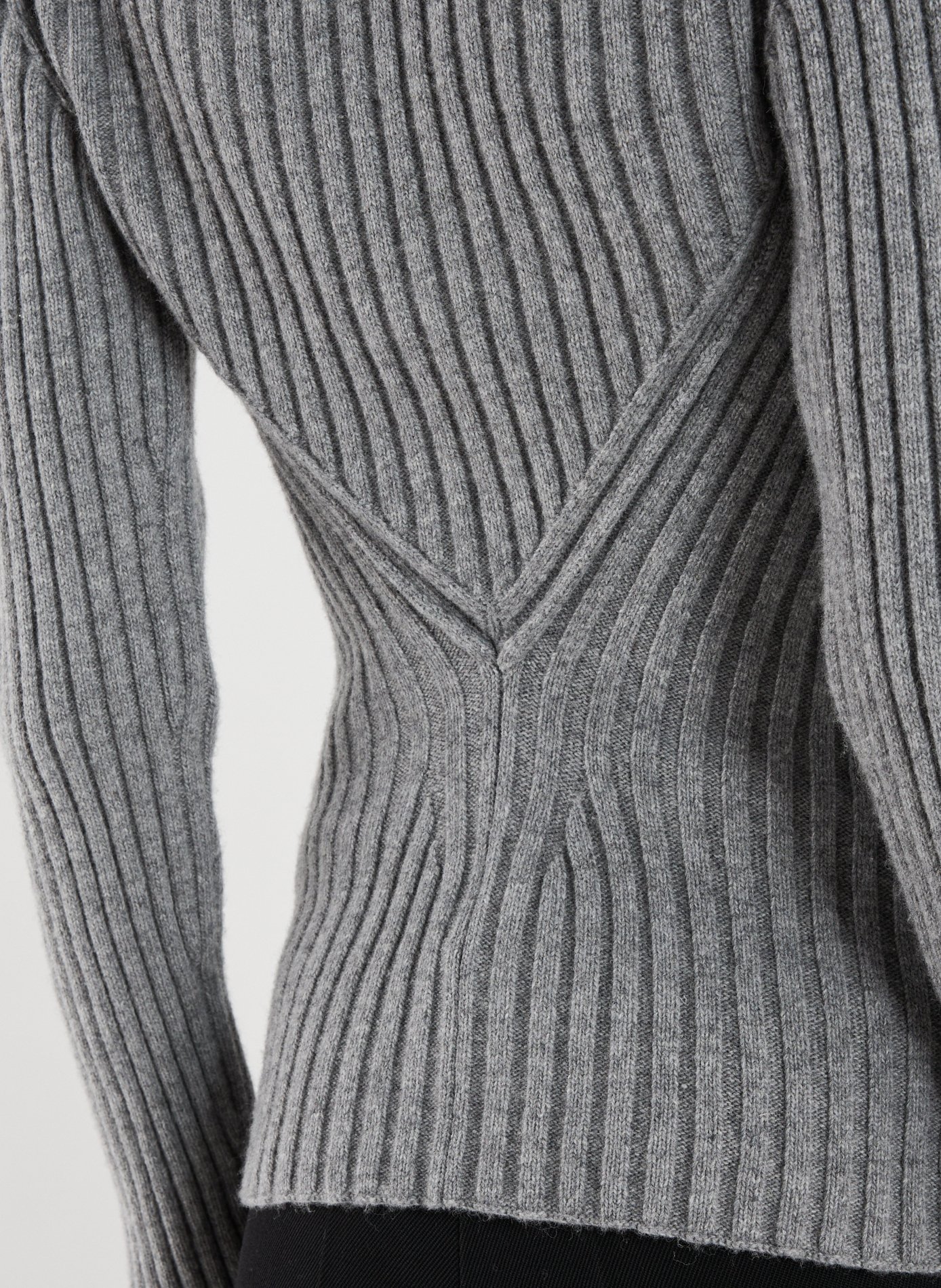 Pull côtelé en laine VICTORIA BECKHAM Gris
