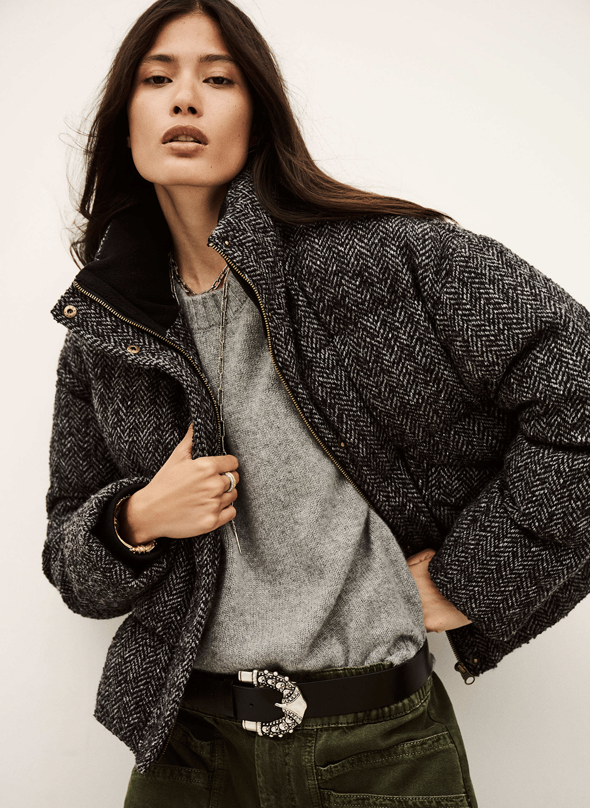 Doudoune col montant en laine mélangée hidi BA&SH Noir