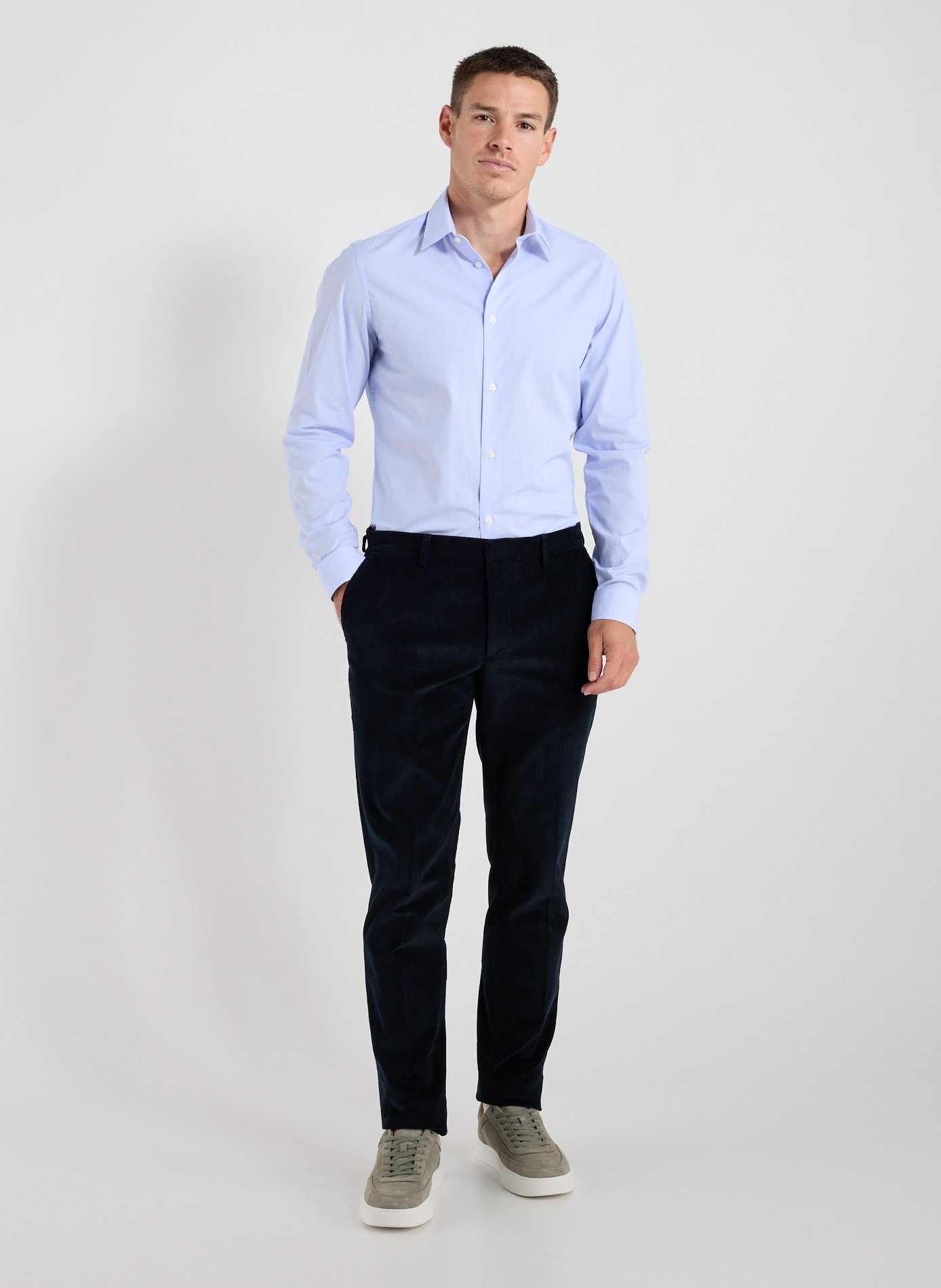 Gat slim fit cotton shirt AU PRINTEMPS PARIS Blue