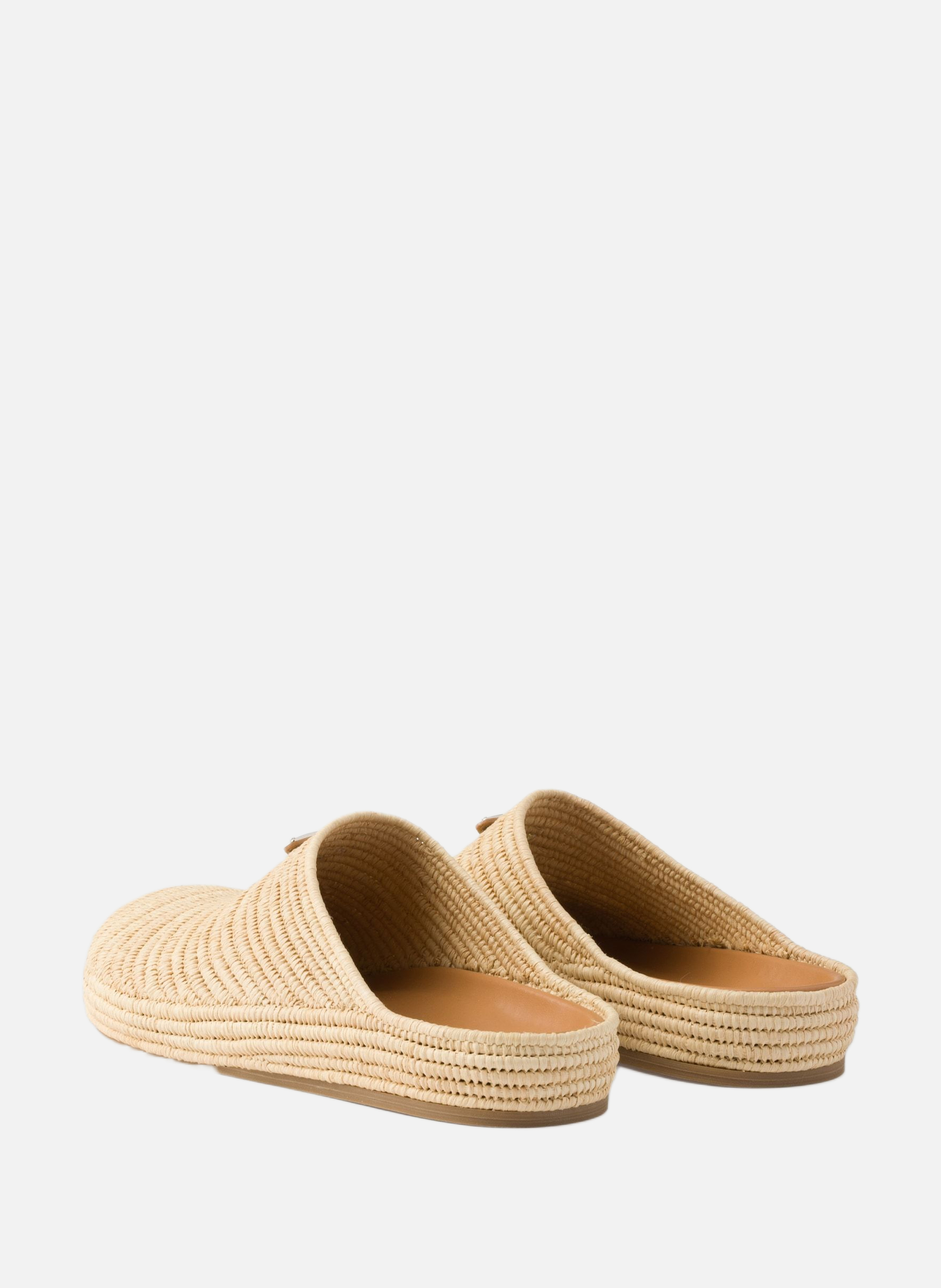 Mules en raphia PRADA Beige
