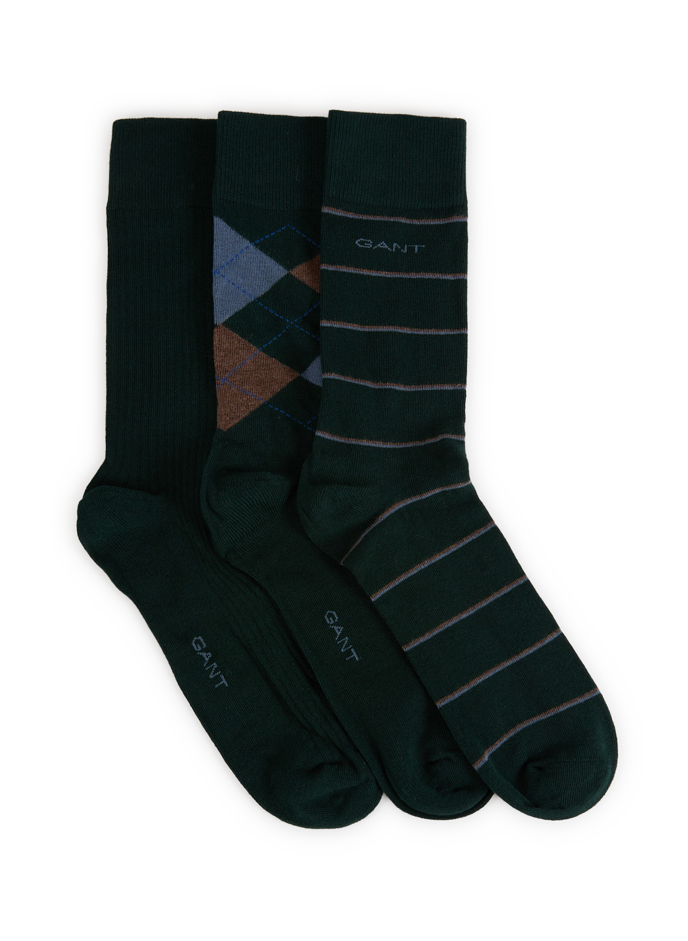 GANT Set of 3 pairs of mixed cotton socks Green
